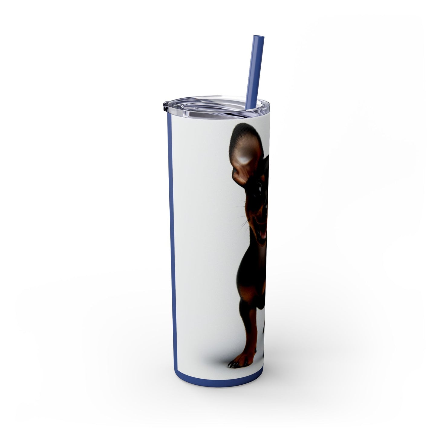 Miniature Pinscher Skinny Tumbler with Straw, 20oz
