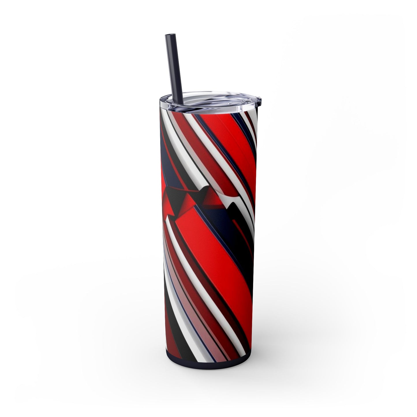 Optical Illusion Skinny Tumbler with Straw, 20oz