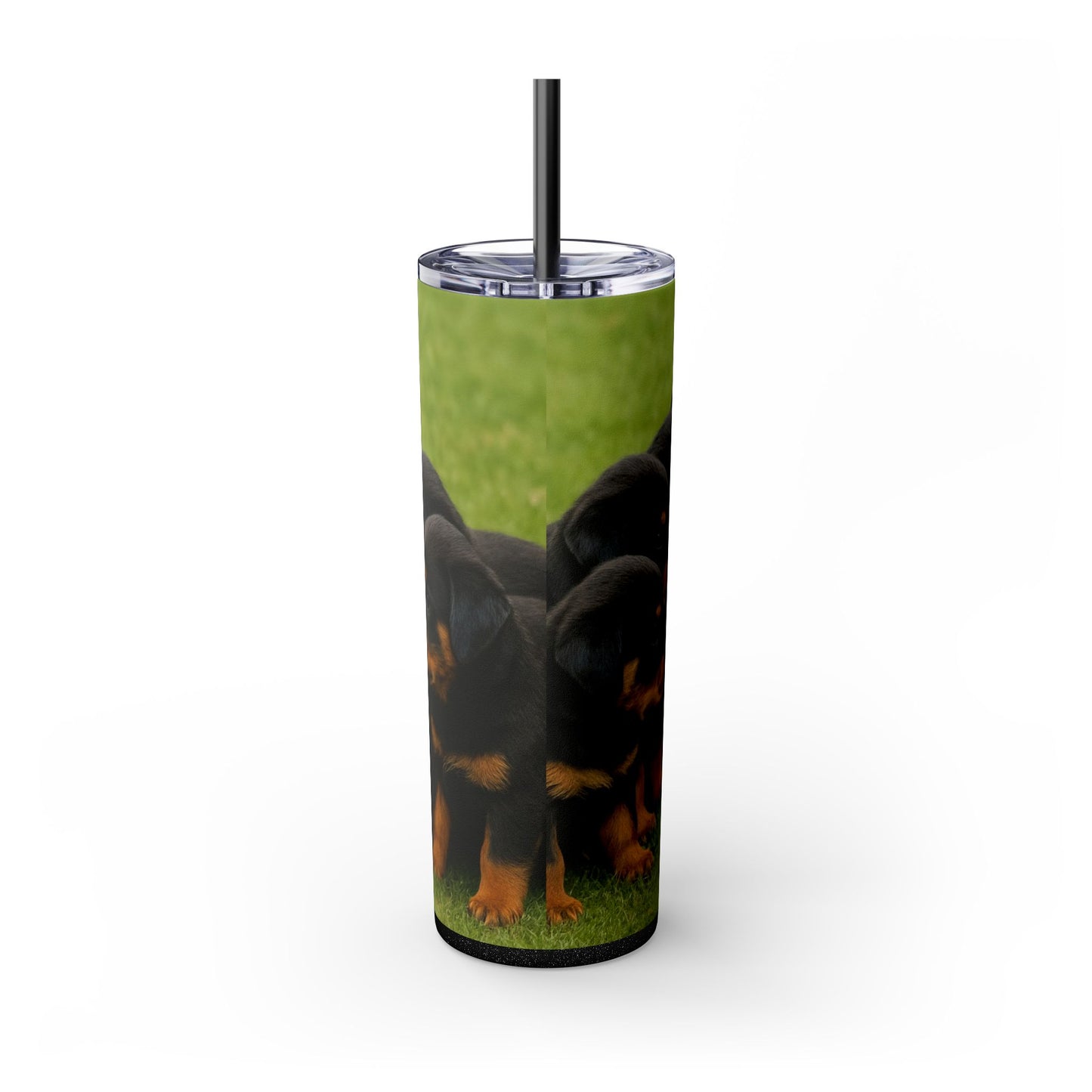 Rottweiler puppies Tumbler with Straw, 20oz