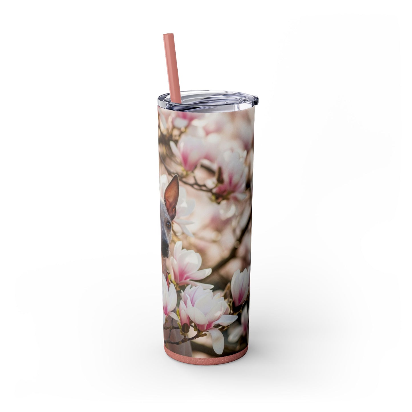 American Hairless Terrier Skinny Tumbler with Straw, 20oz