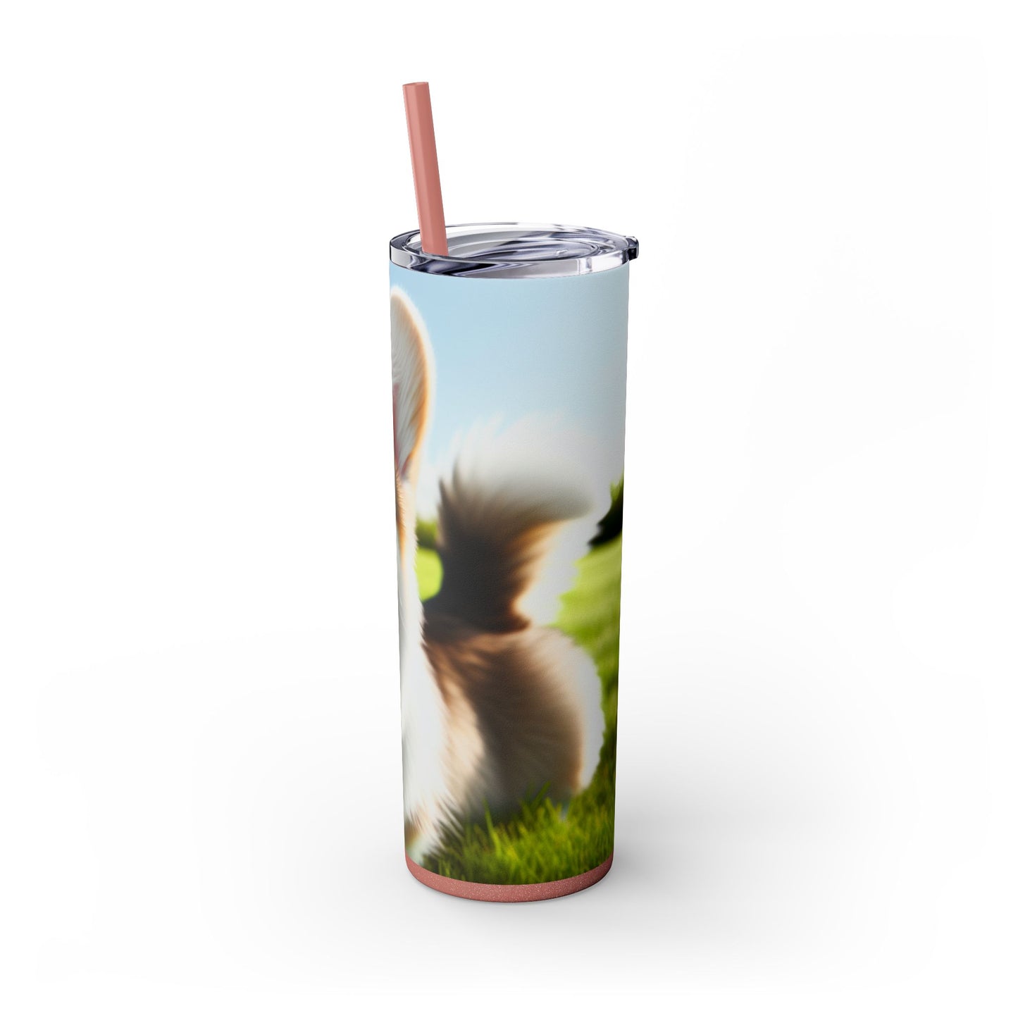 Welsh Corgi Cardigan Skinny Tumbler with Straw, 20oz