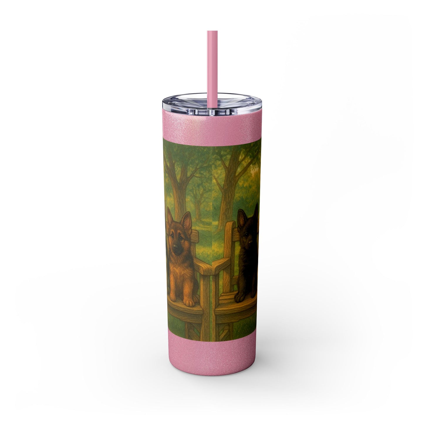 German Shepherd puppies Tumbler with Straw, 20oz