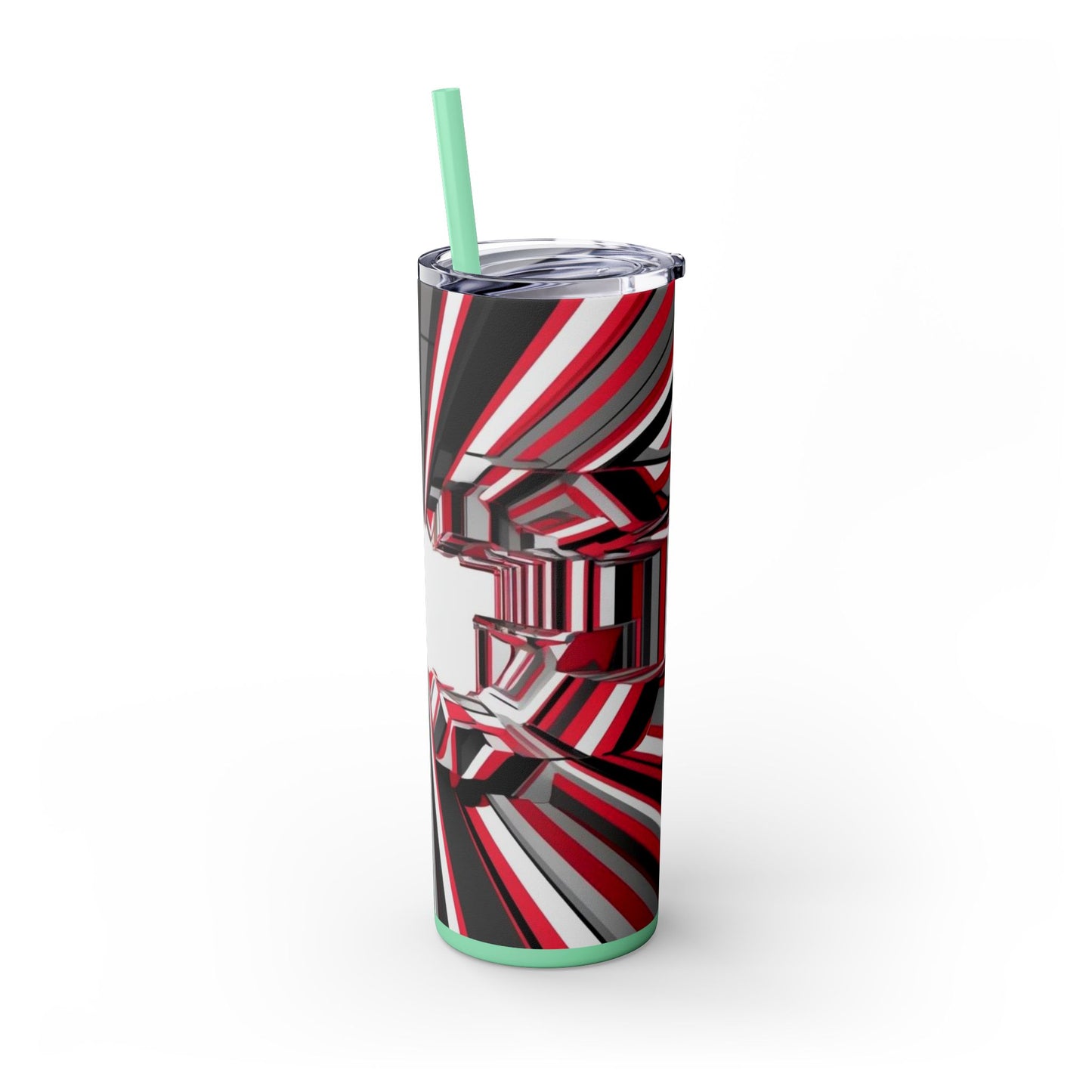 Optical Illusion Skinny Tumbler with Straw, 20oz