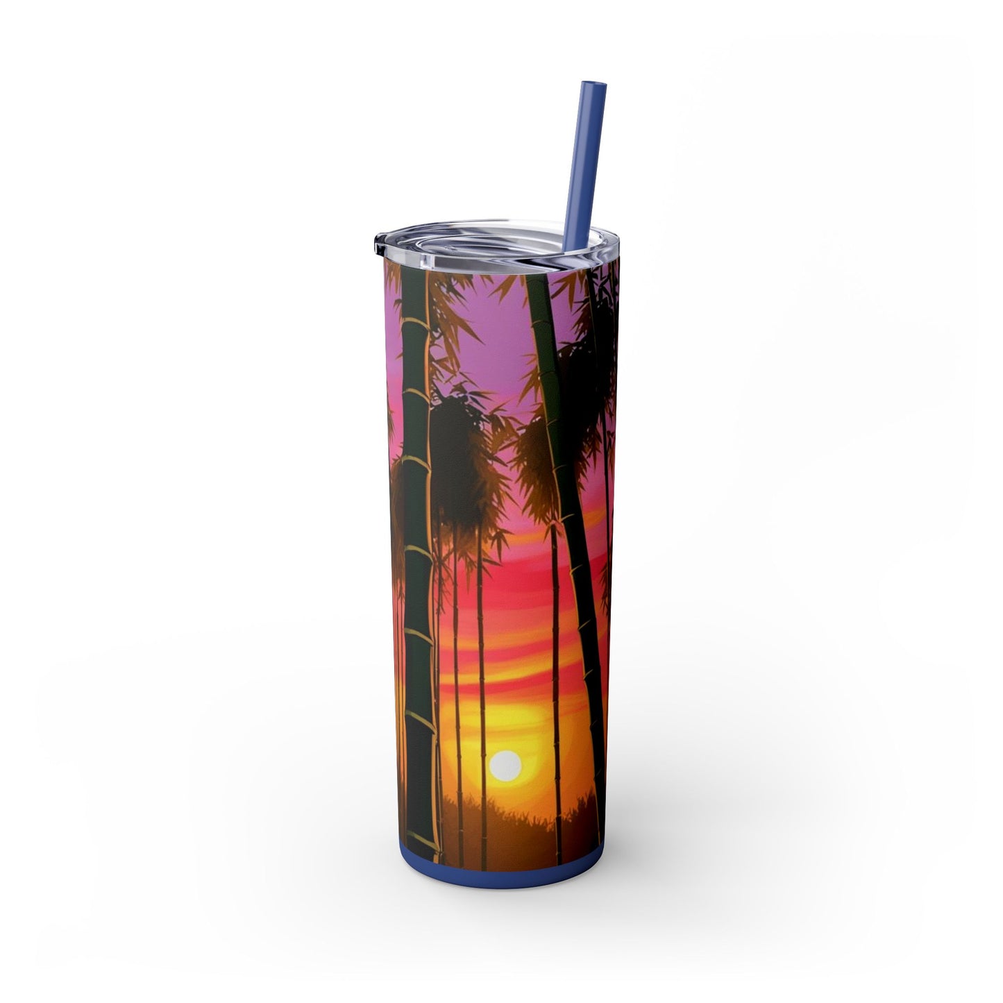 Bamboo Forest Sunrise Skinny Tumbler with Straw, 20oz