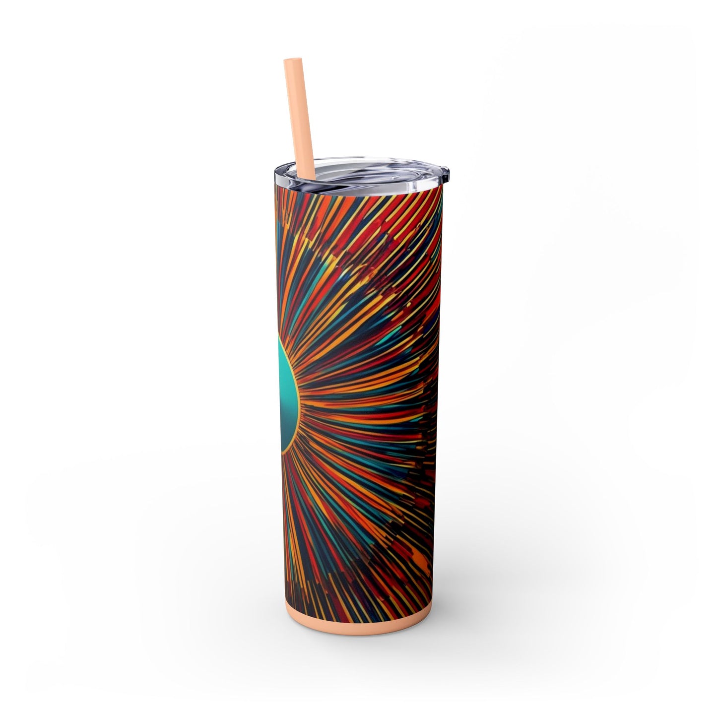 Optical Illusion Skinny Tumbler with Straw, 20oz