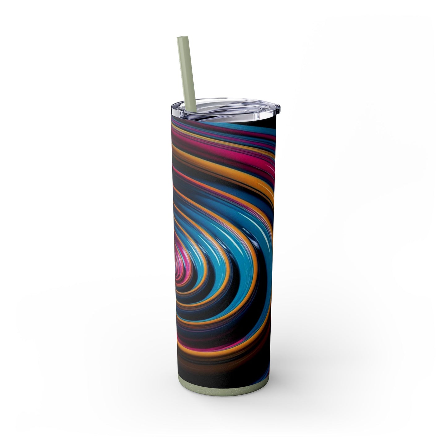 Optical Illusion Skinny Tumbler with Straw, 20oz