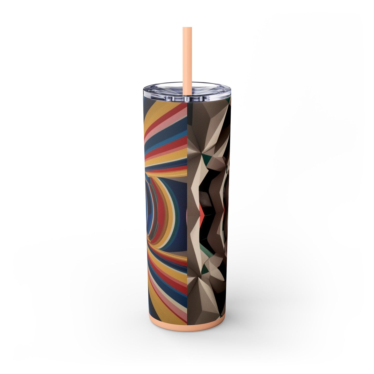 Optical Illusion Skinny Tumbler with Straw, 20oz