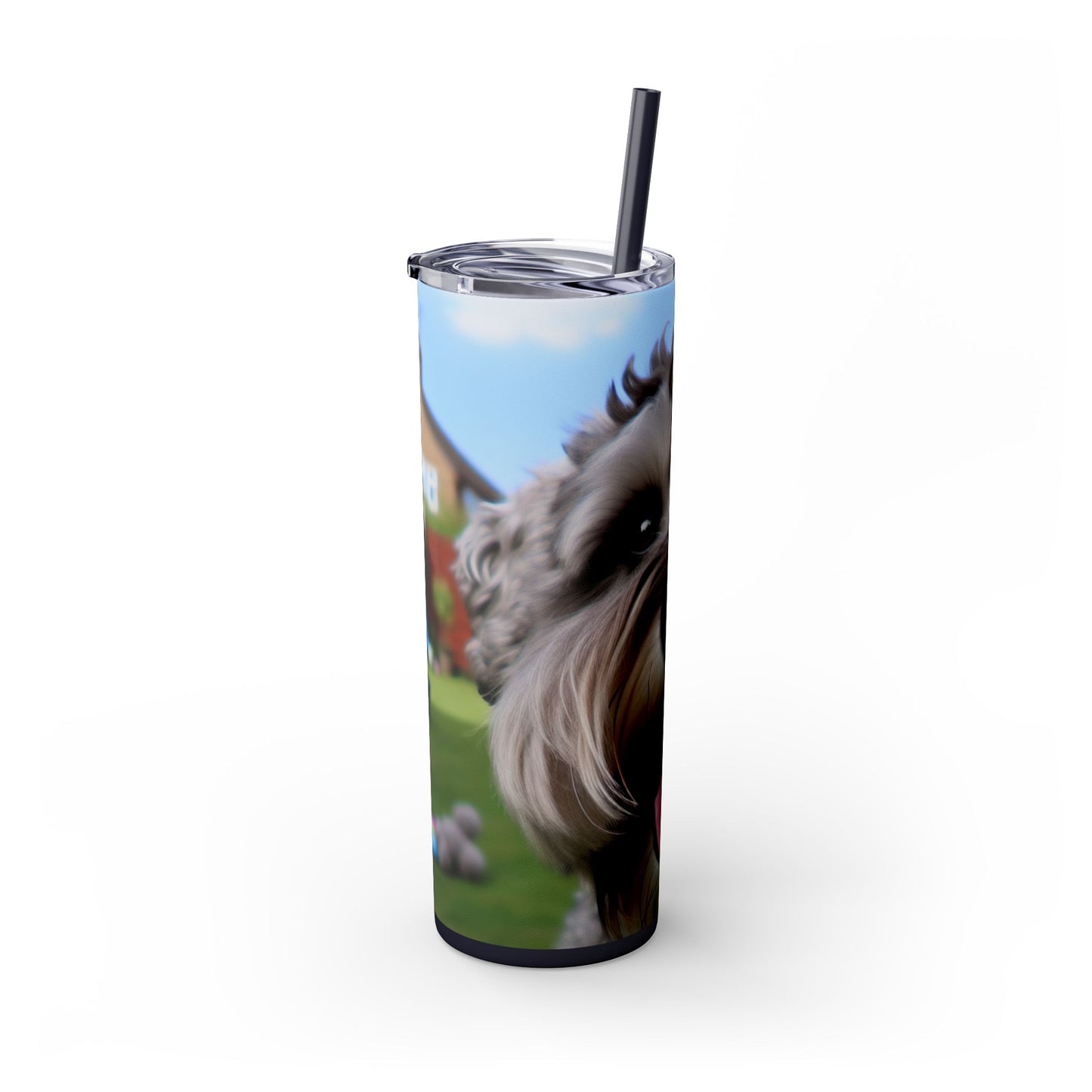 Schnoodle Skinny Tumbler with Straw, 20oz