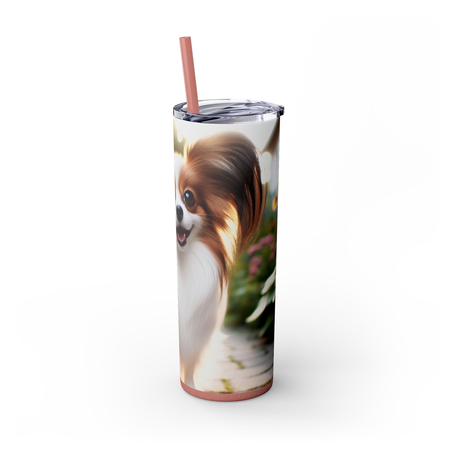 Papillon Skinny Tumbler with Straw, 20oz