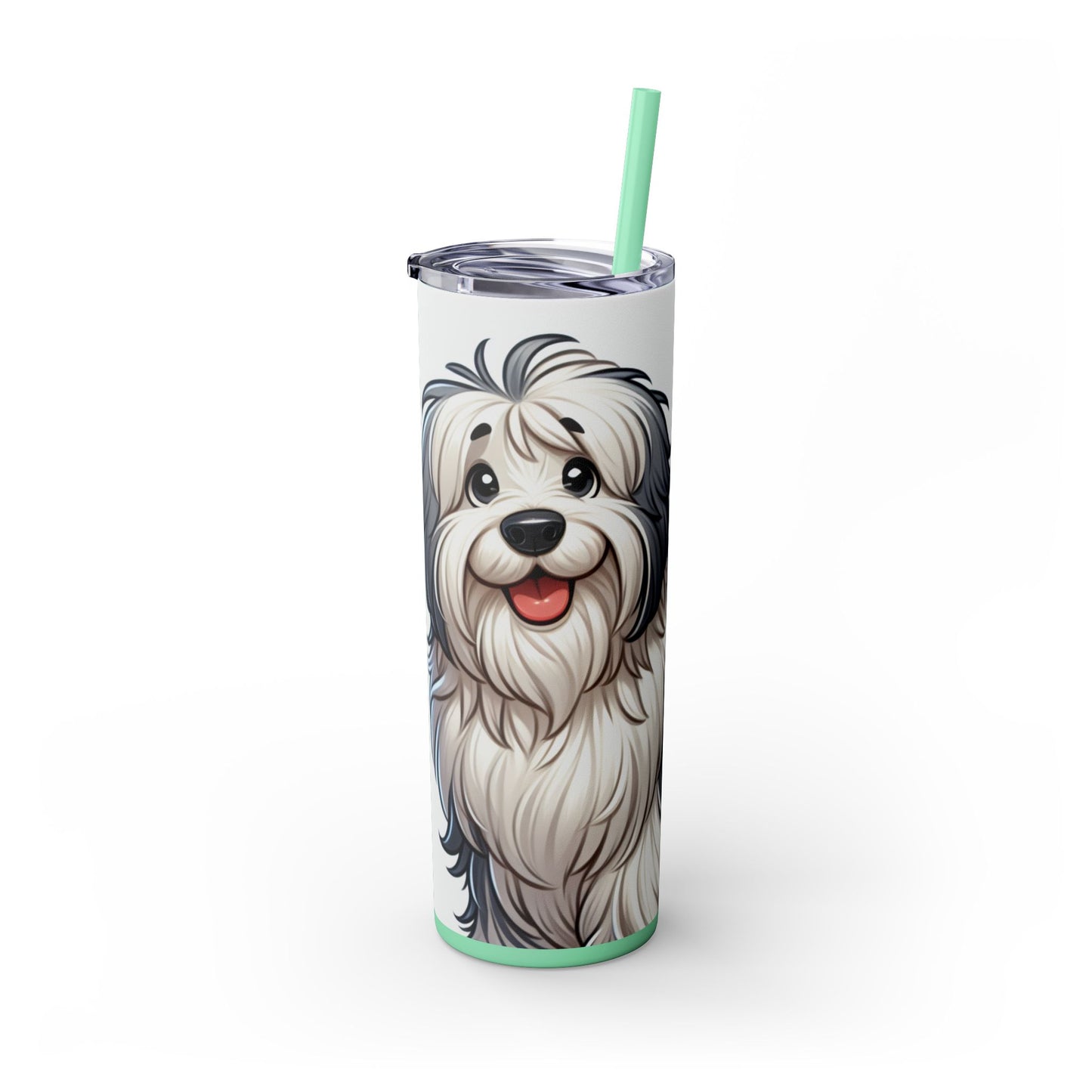 Old English Sheepdog Tumbler with Straw, 20oz