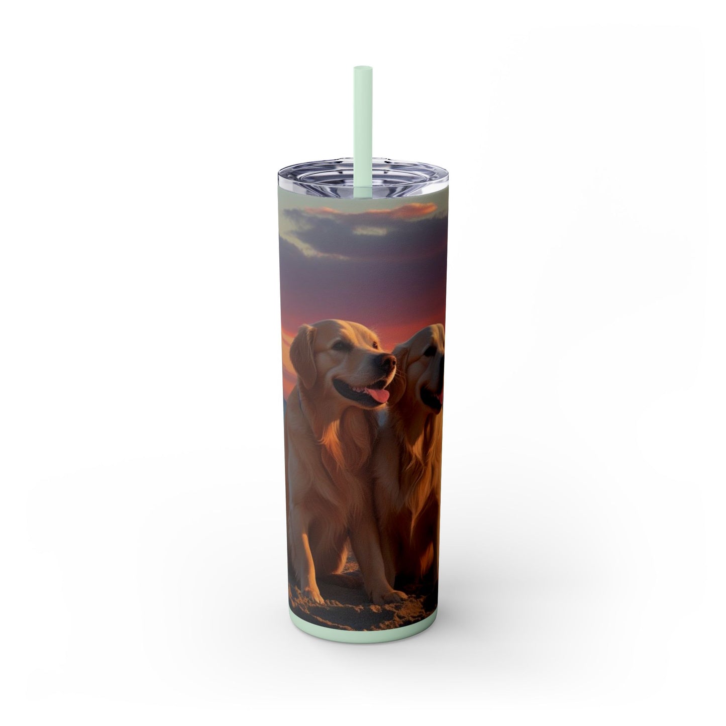 Golden Retriever Love Skinny Tumbler with Straw, 20oz