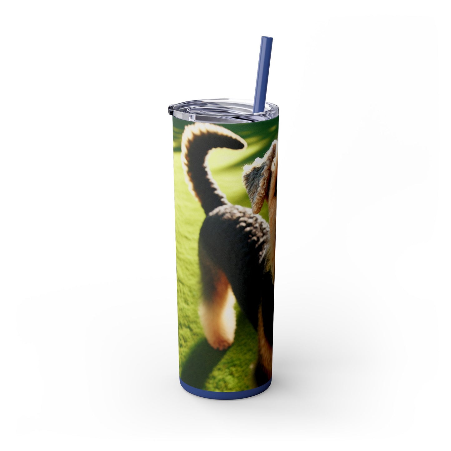 Airedale Terrier Tumbler with Straw, 20oz