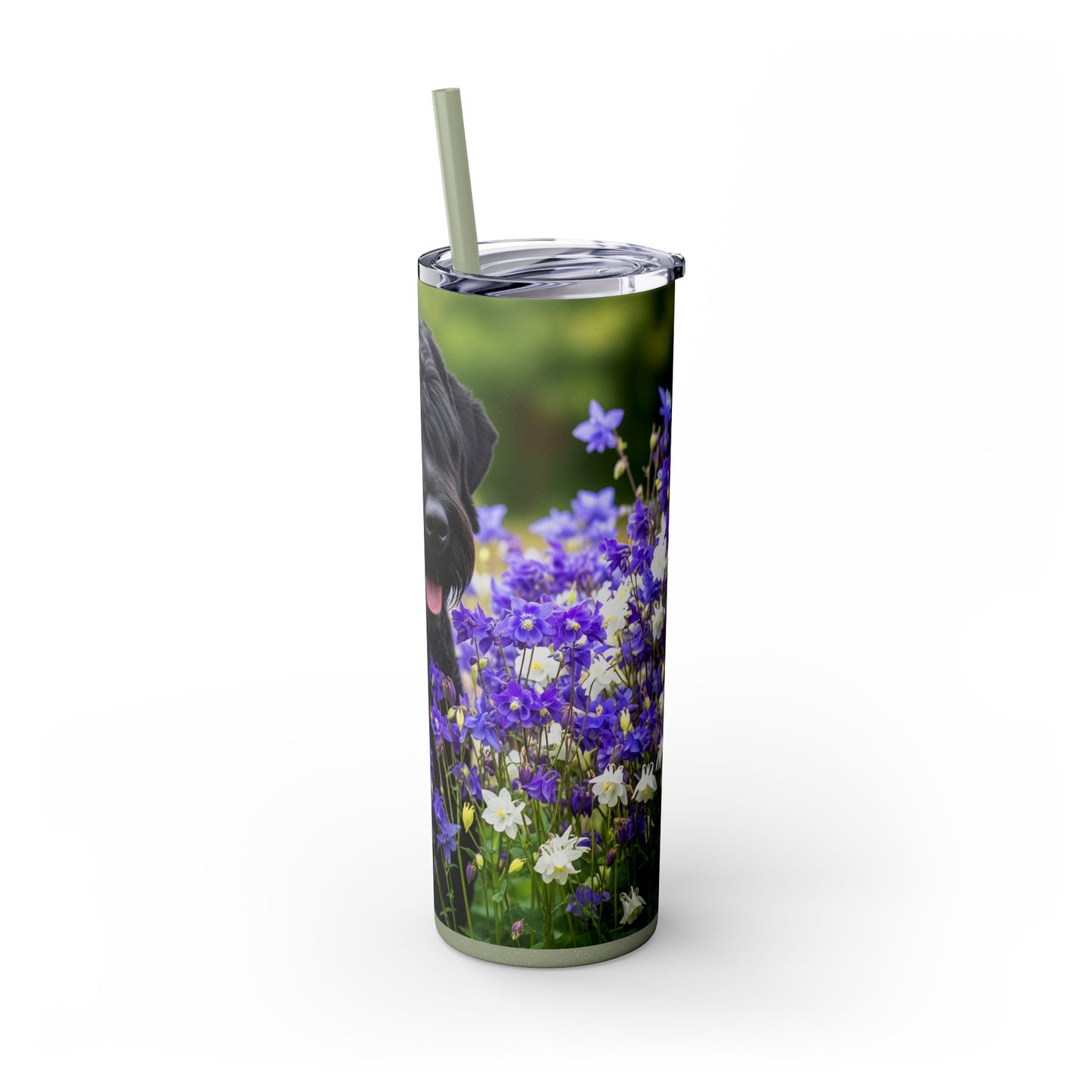 Black Russian Terrier Tumbler with Straw, 20oz
