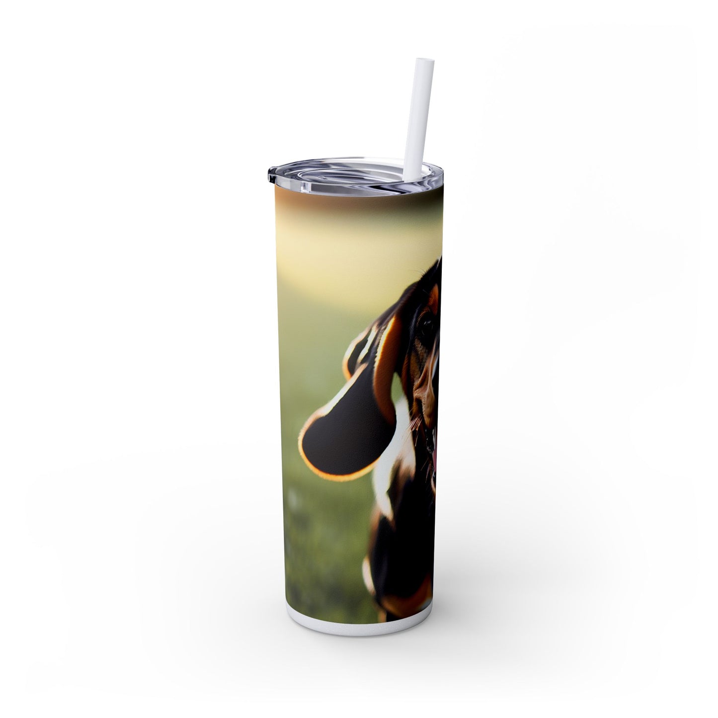 Black and Tan Coonhound Tumbler with Straw, 20oz
