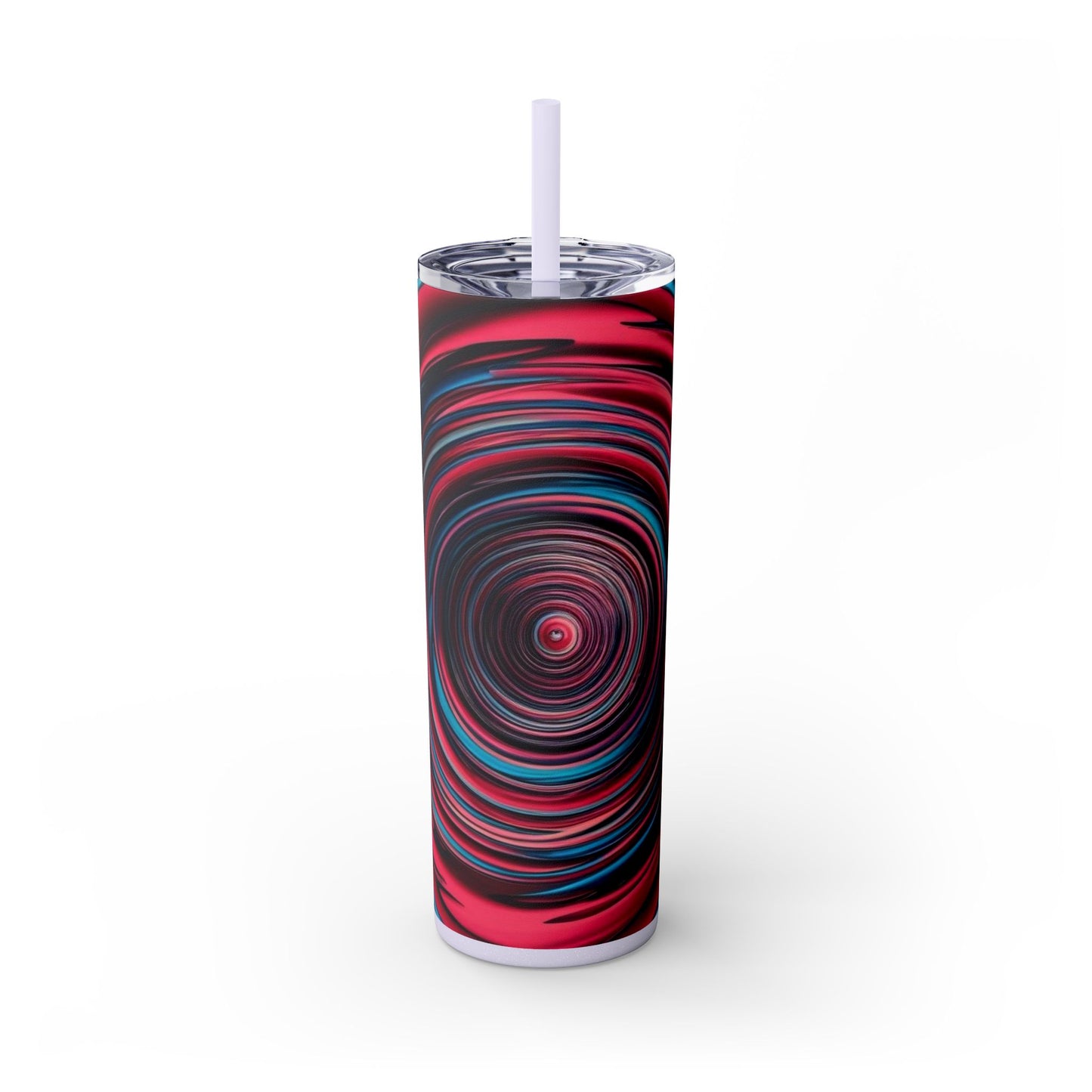 Optical Illusion Skinny Tumbler with Straw, 20oz