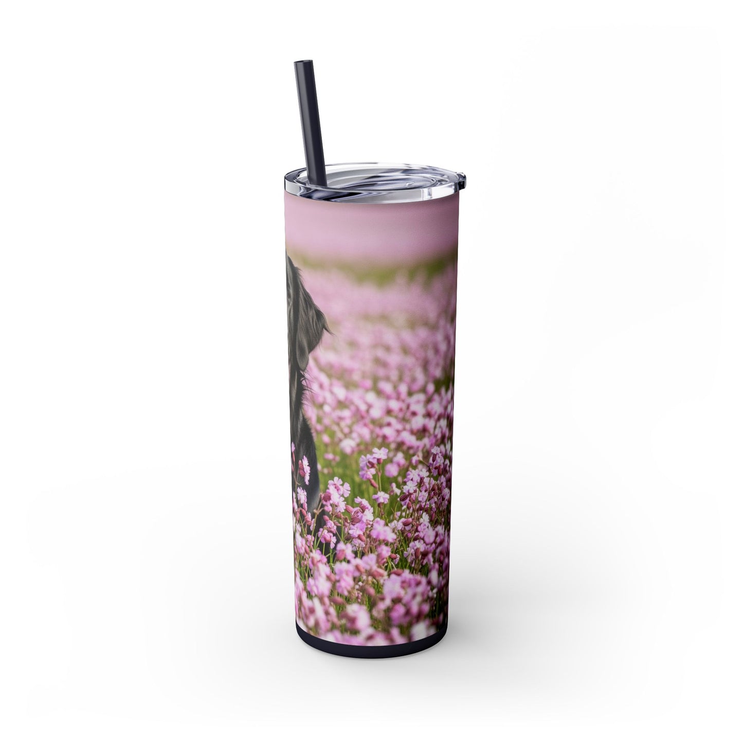 Flat Coated Retriever Skinny Tumbler with Straw, 20oz