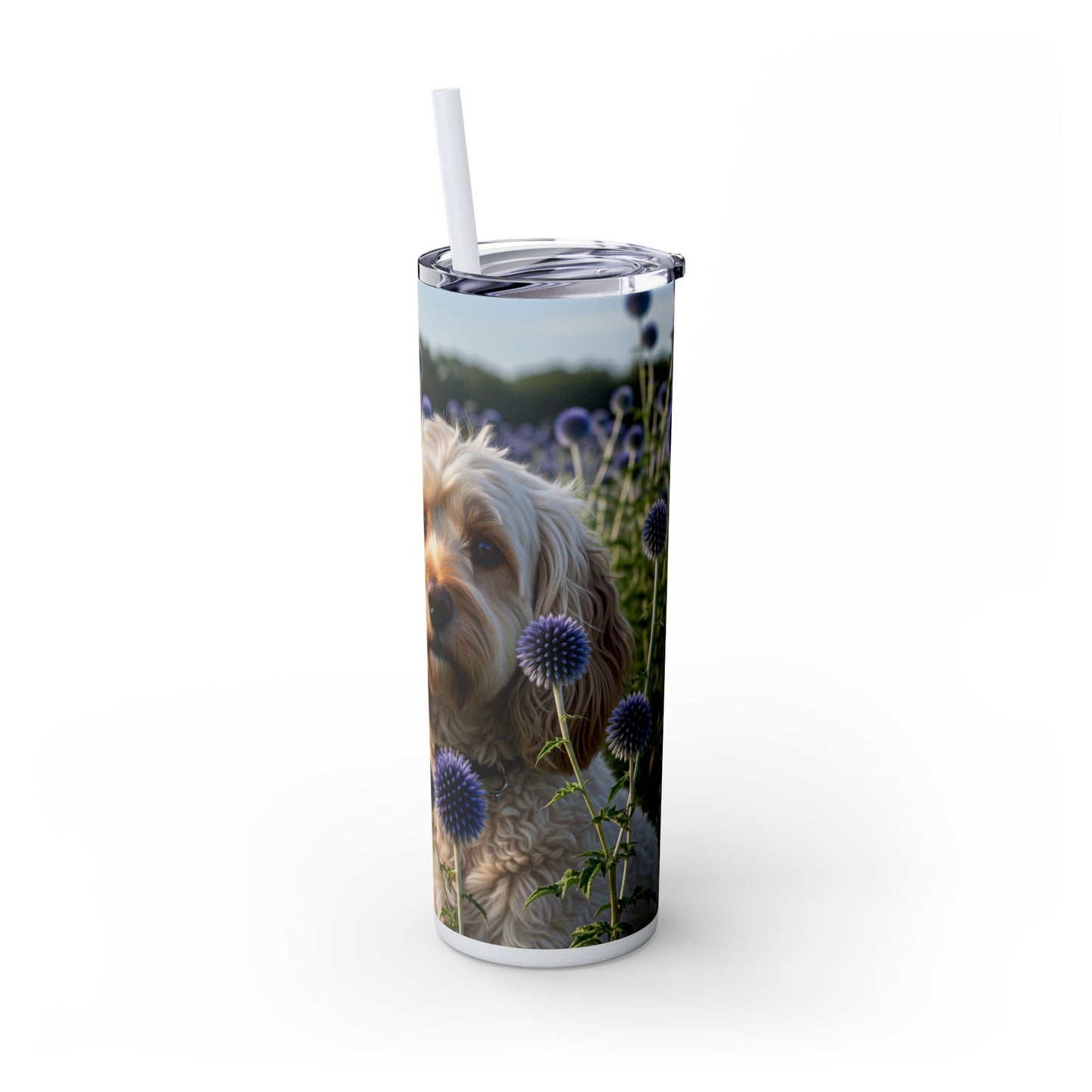 Spoodle Skinny Tumbler with Straw, 20oz