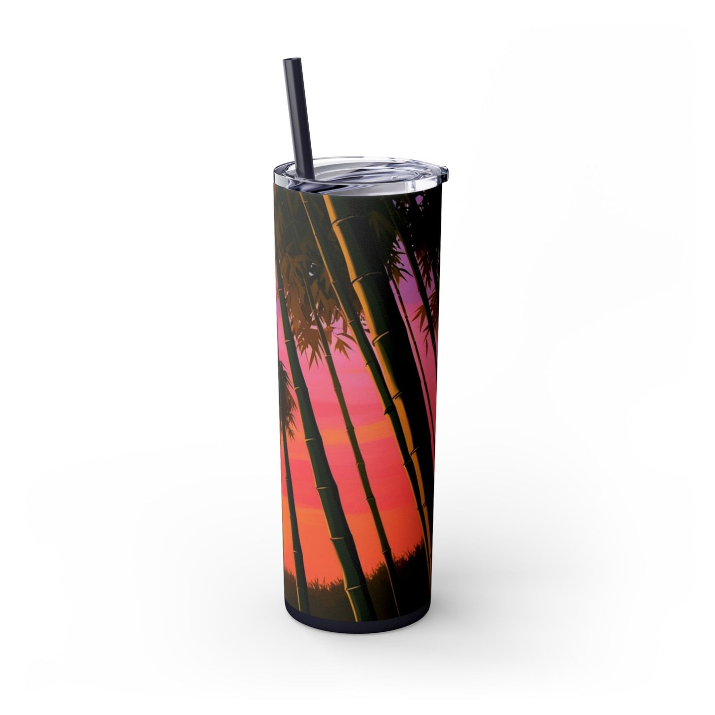 Bamboo Forest Sunrise Skinny Tumbler with Straw, 20oz