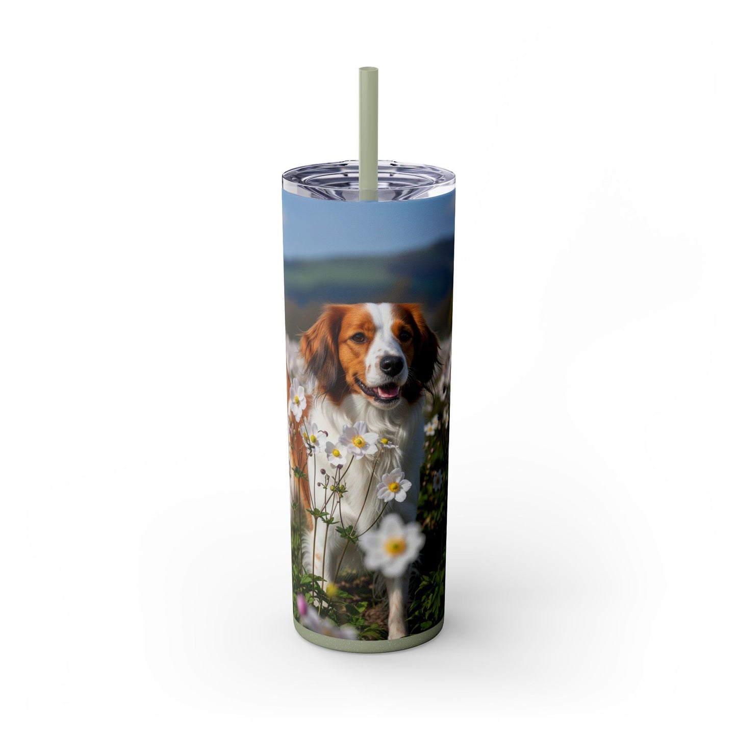 Nederlandse Kooikerhondje Skinny Tumbler with Straw, 20oz