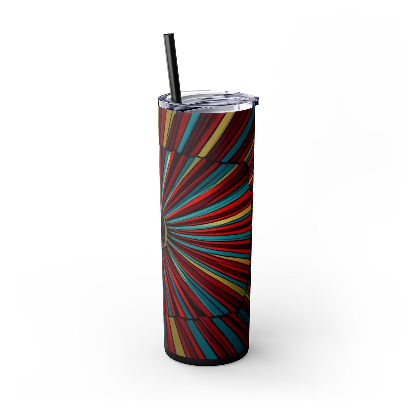 Optical Illusion Skinny Tumbler with Straw, 20oz