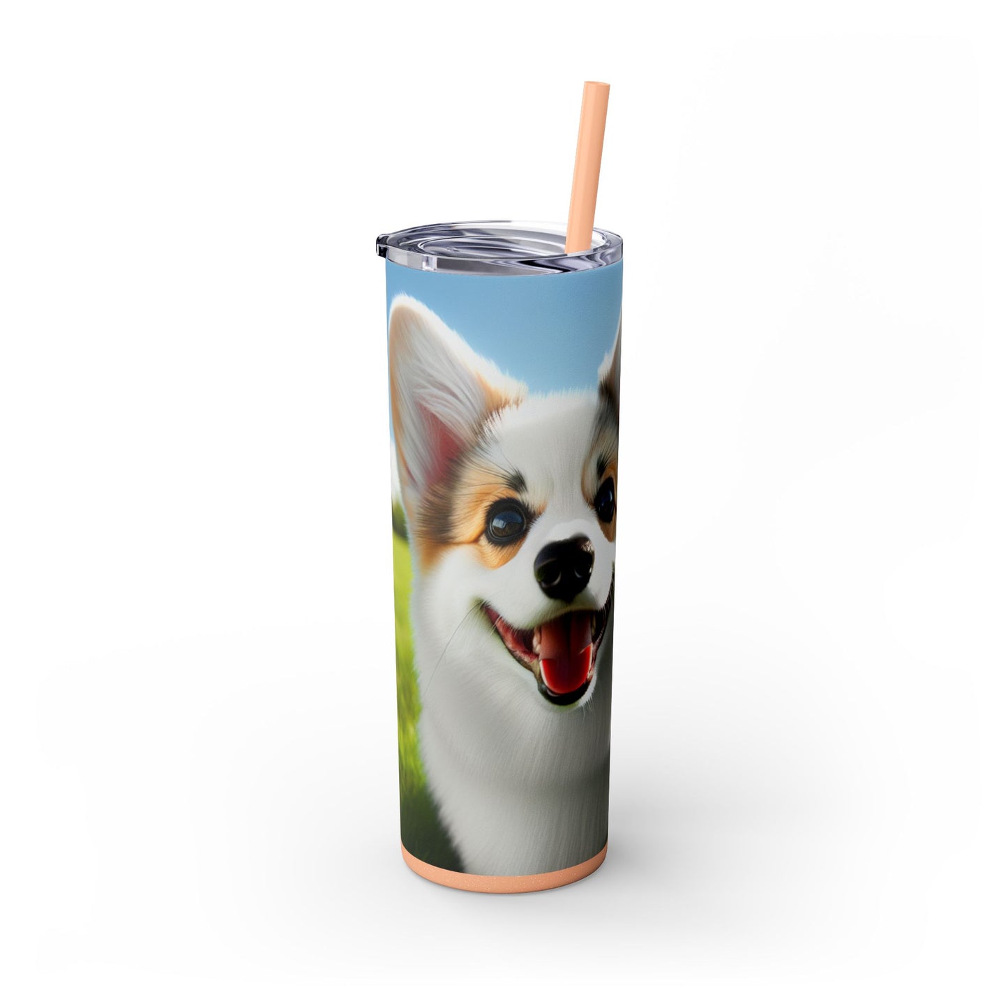 Welsh Corgi Cardigan Skinny Tumbler with Straw, 20oz