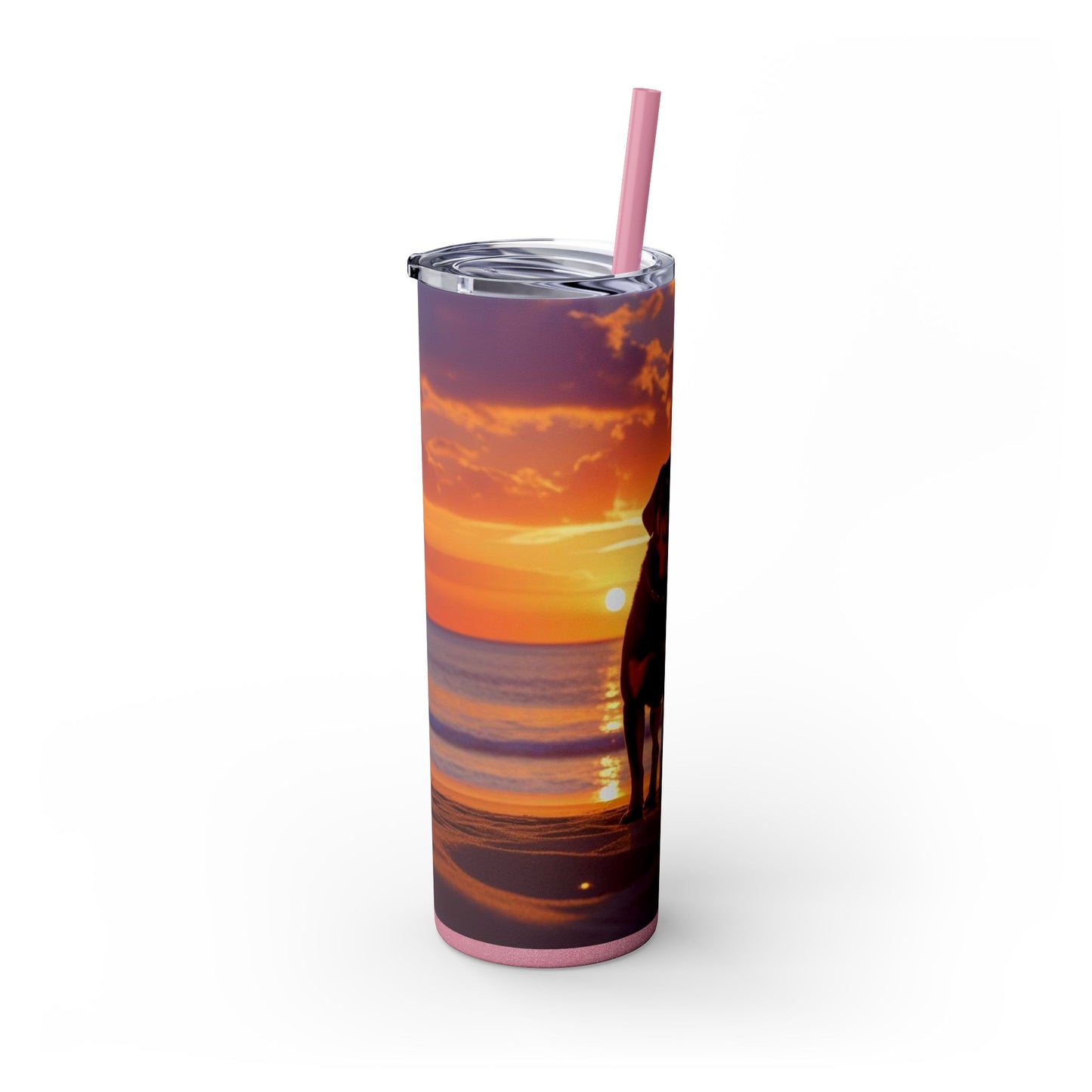 Rottweiler Love Skinny Tumbler with Straw, 20oz