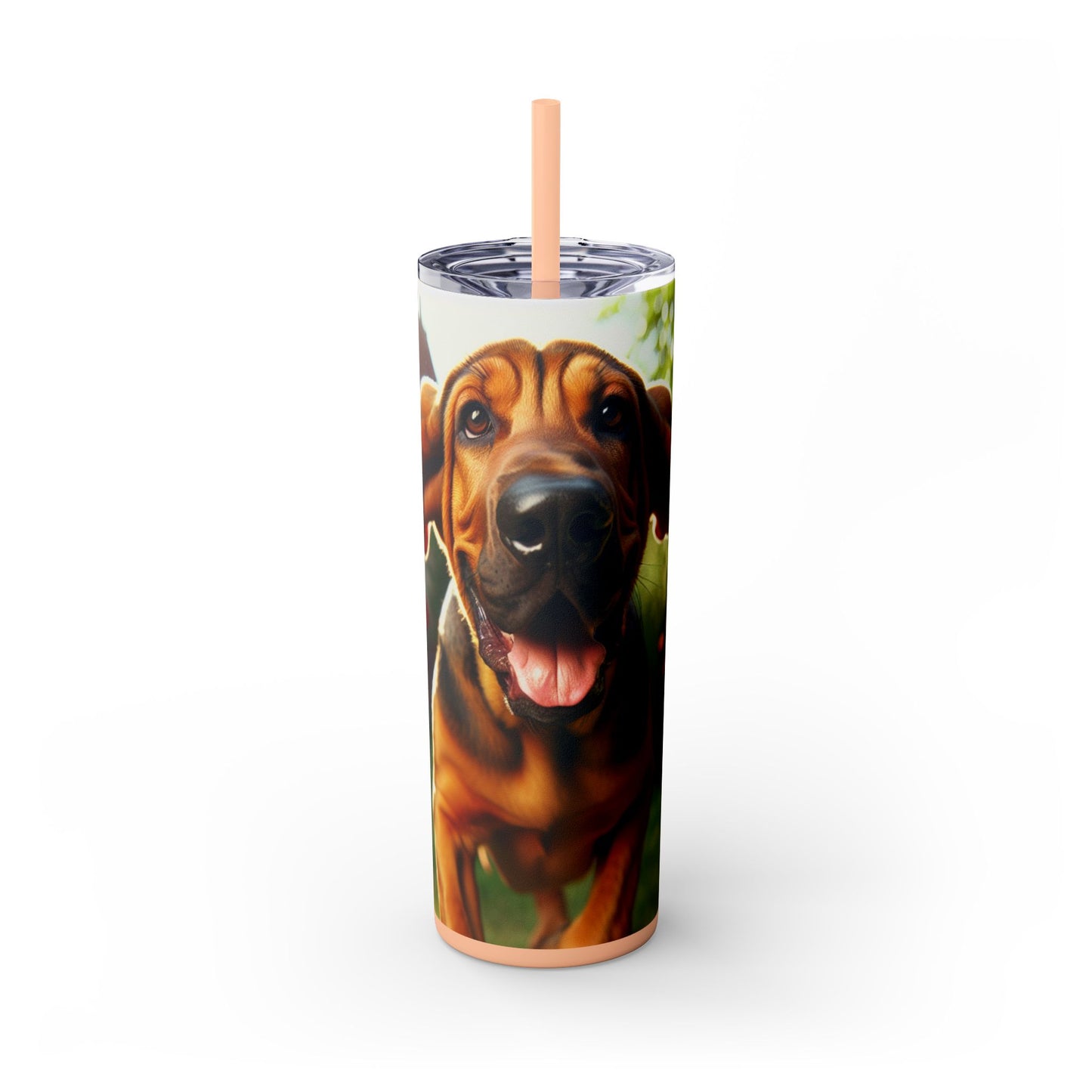 Bloodhound Skinny Tumbler with Straw, 20oz