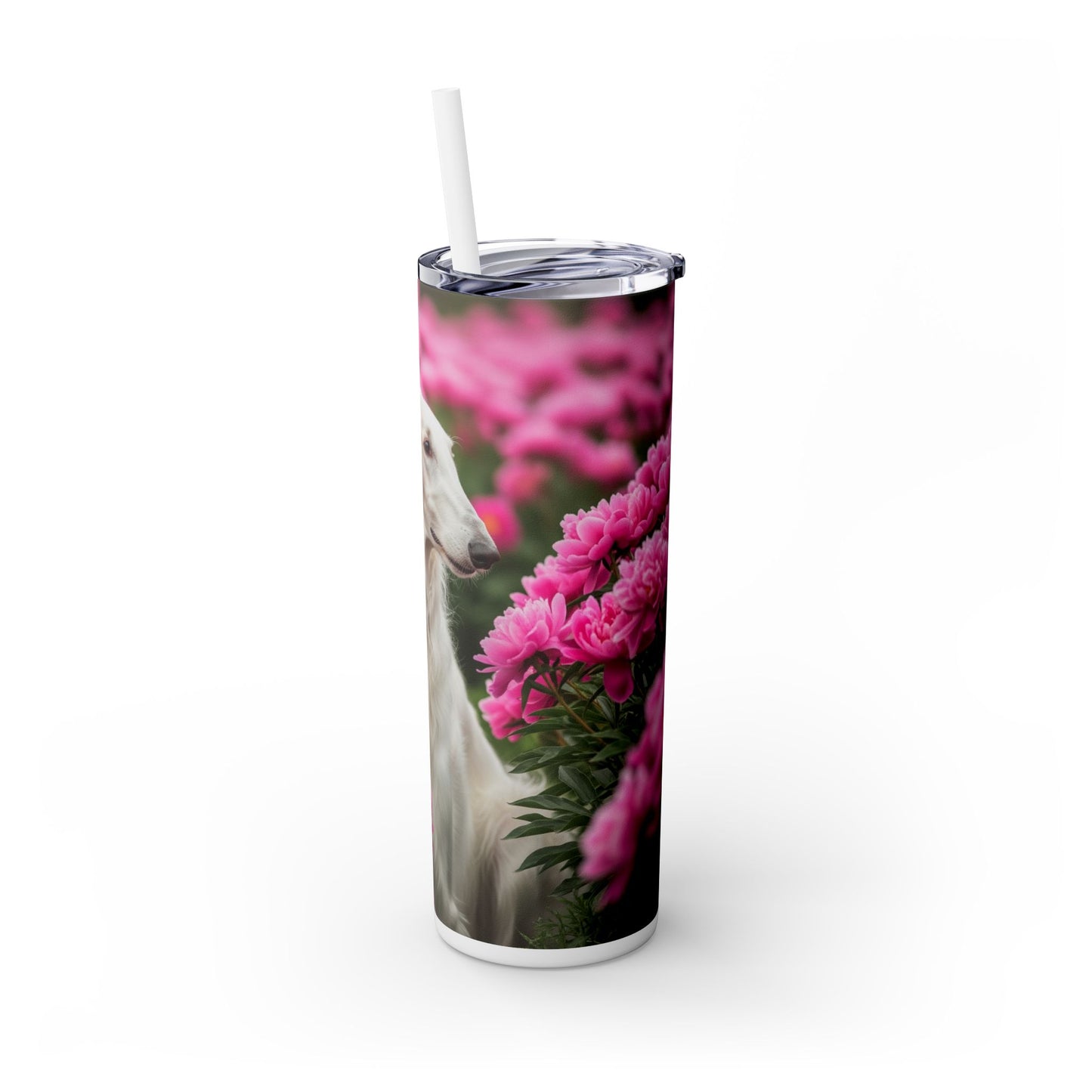 Borzoi Skinny Tumbler with Straw, 20oz