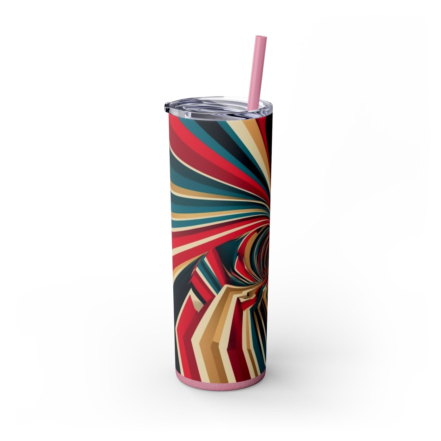 Optical Illusion Skinny Tumbler with Straw, 20oz