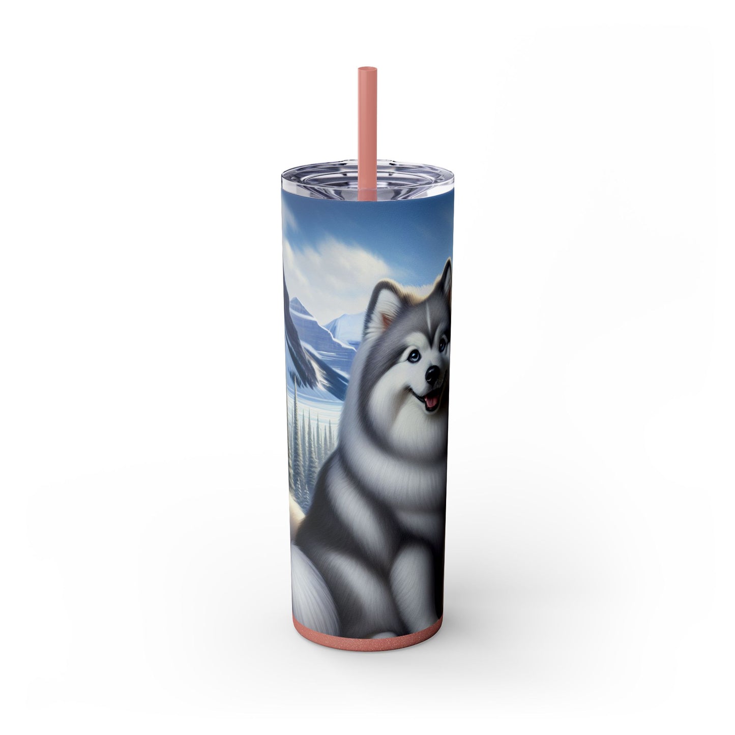 Canadian Eskimo Dog Tumbler with Straw, 20oz