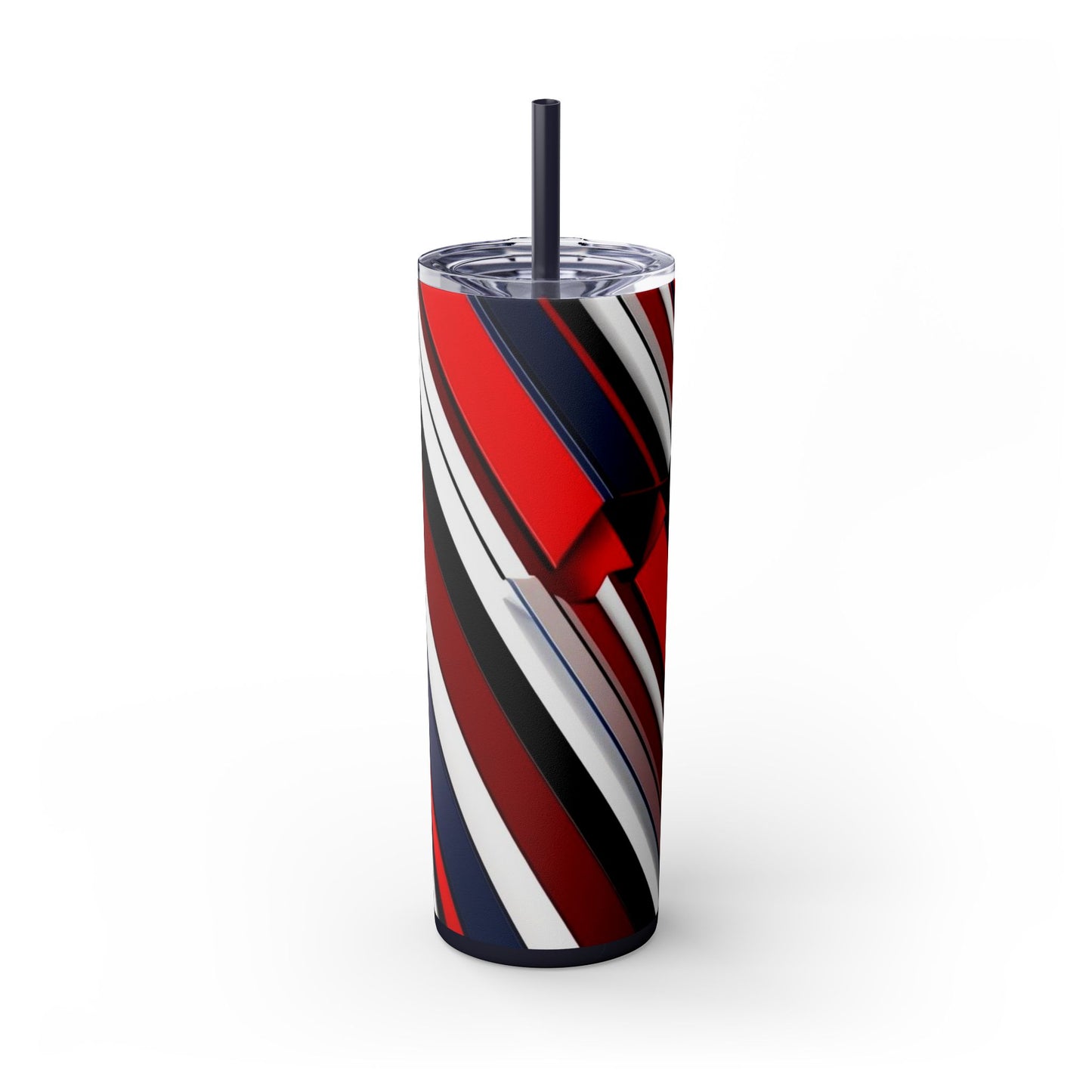Optical Illusion Skinny Tumbler with Straw, 20oz