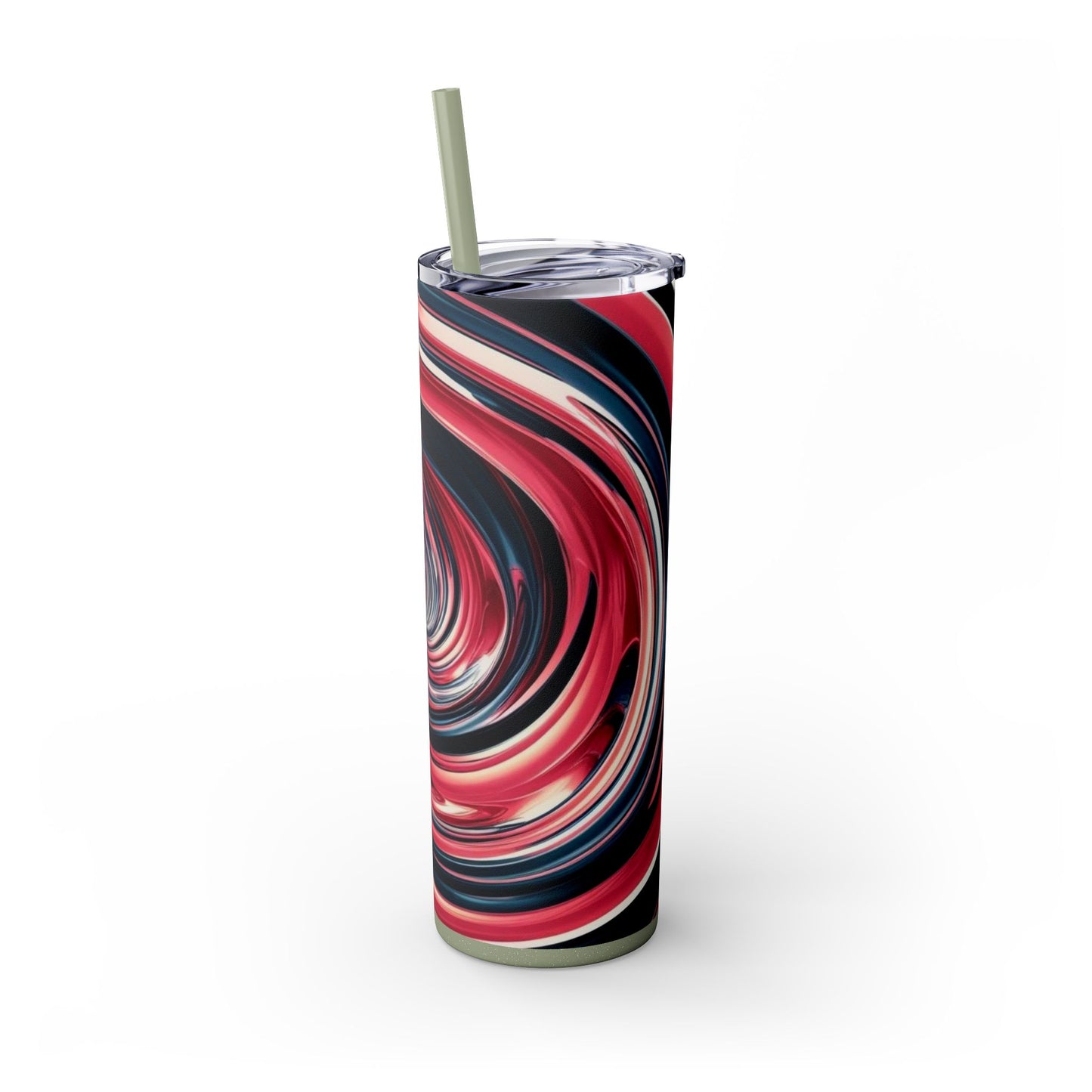 Optical Illusion Skinny Tumbler with Straw, 20oz