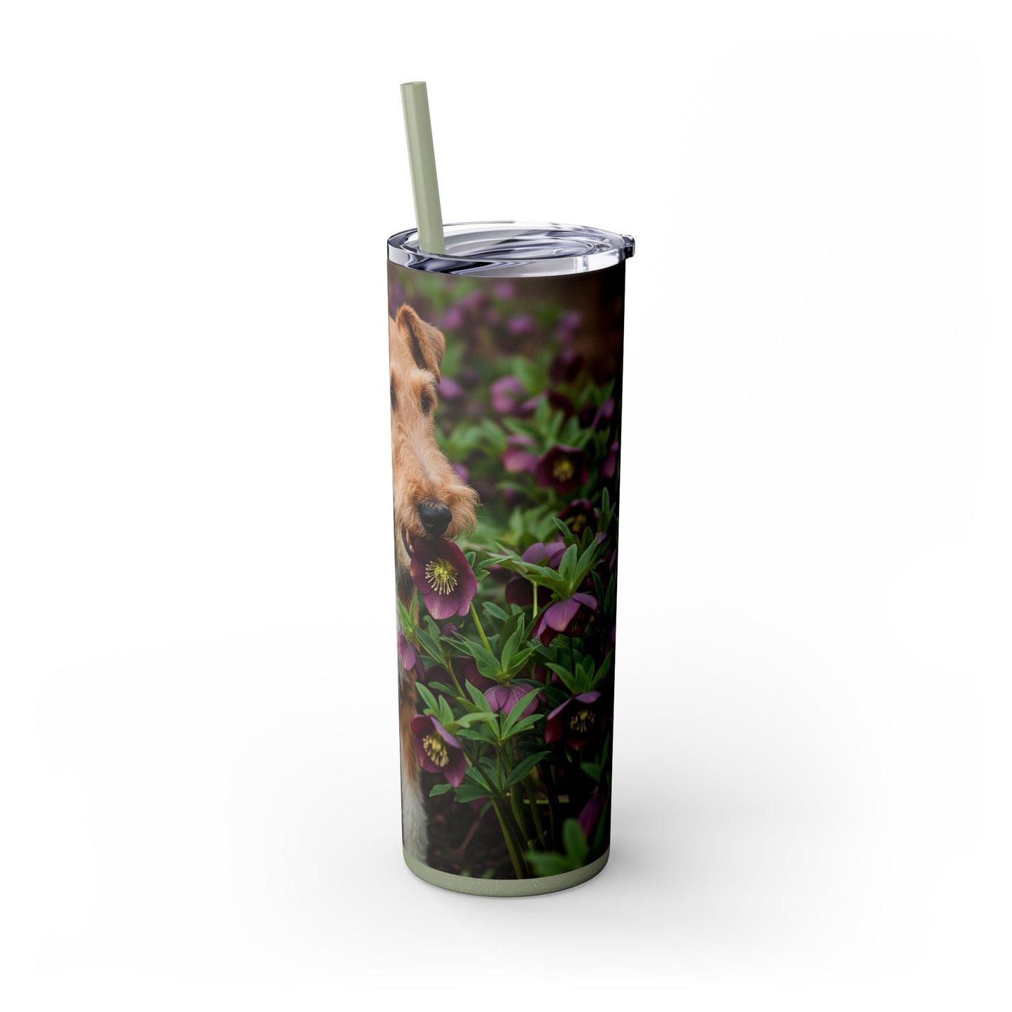 Wire Fox Terrier Skinny Tumbler with Straw, 20oz