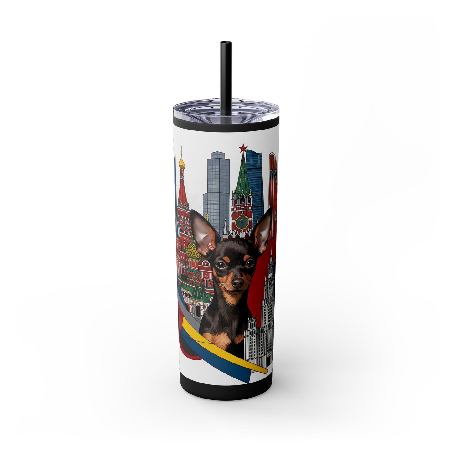 Russian Toy Skinny Tumbler with Straw, 20oz