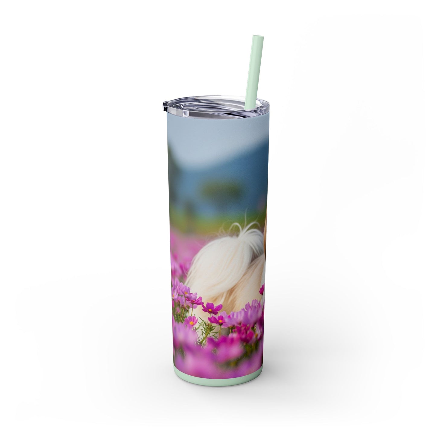 Shih Tzu Skinny Tumbler with Straw, 20oz