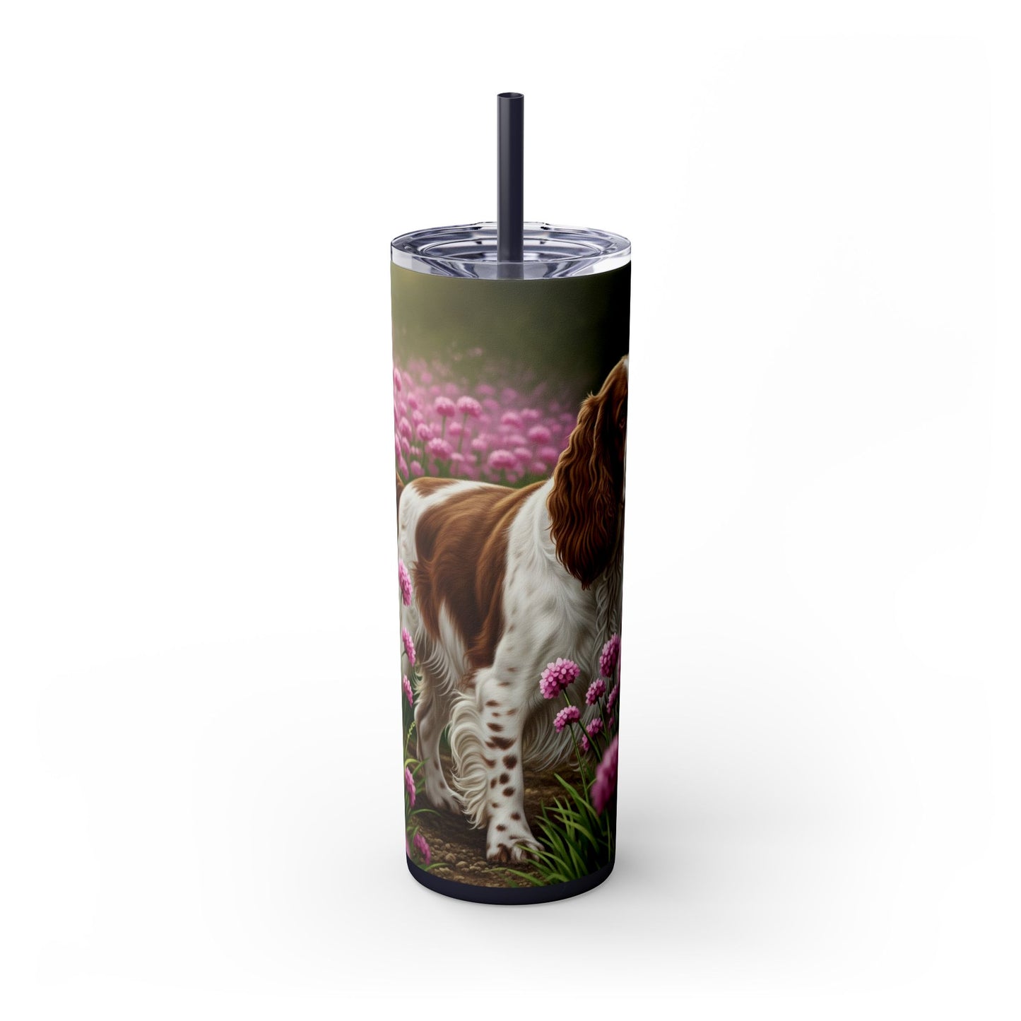 English Springer Spaniel Skinny Tumbler with Straw, 20oz
