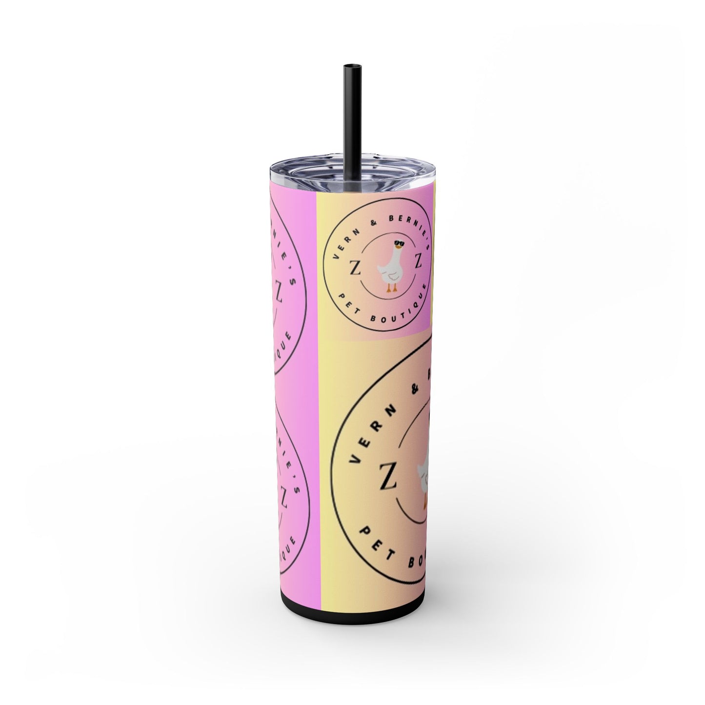 Vern and Bernie's Skinny Tumbler with Straw, 20oz