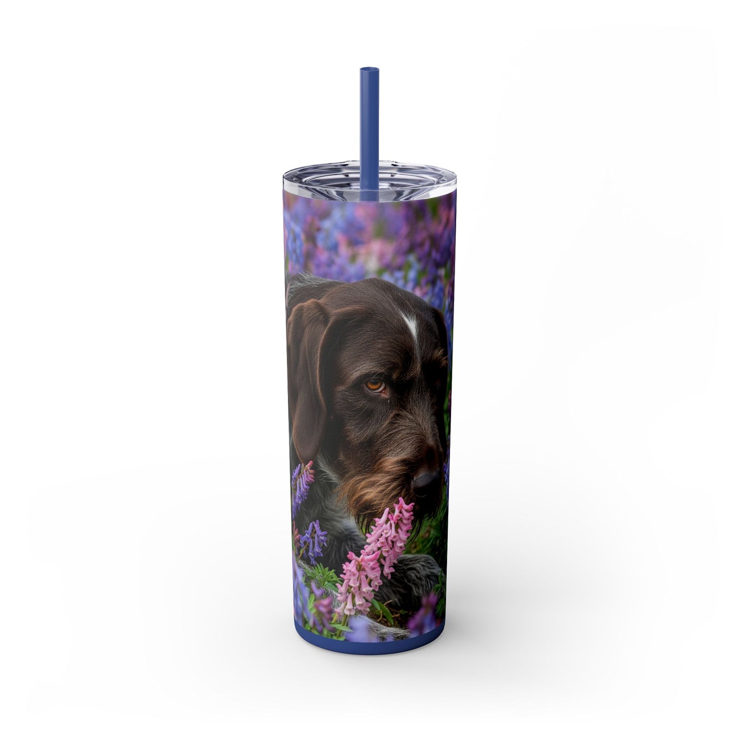 Wirehaired Slovakian Pointer Skinny Tumbler with Straw, 20oz