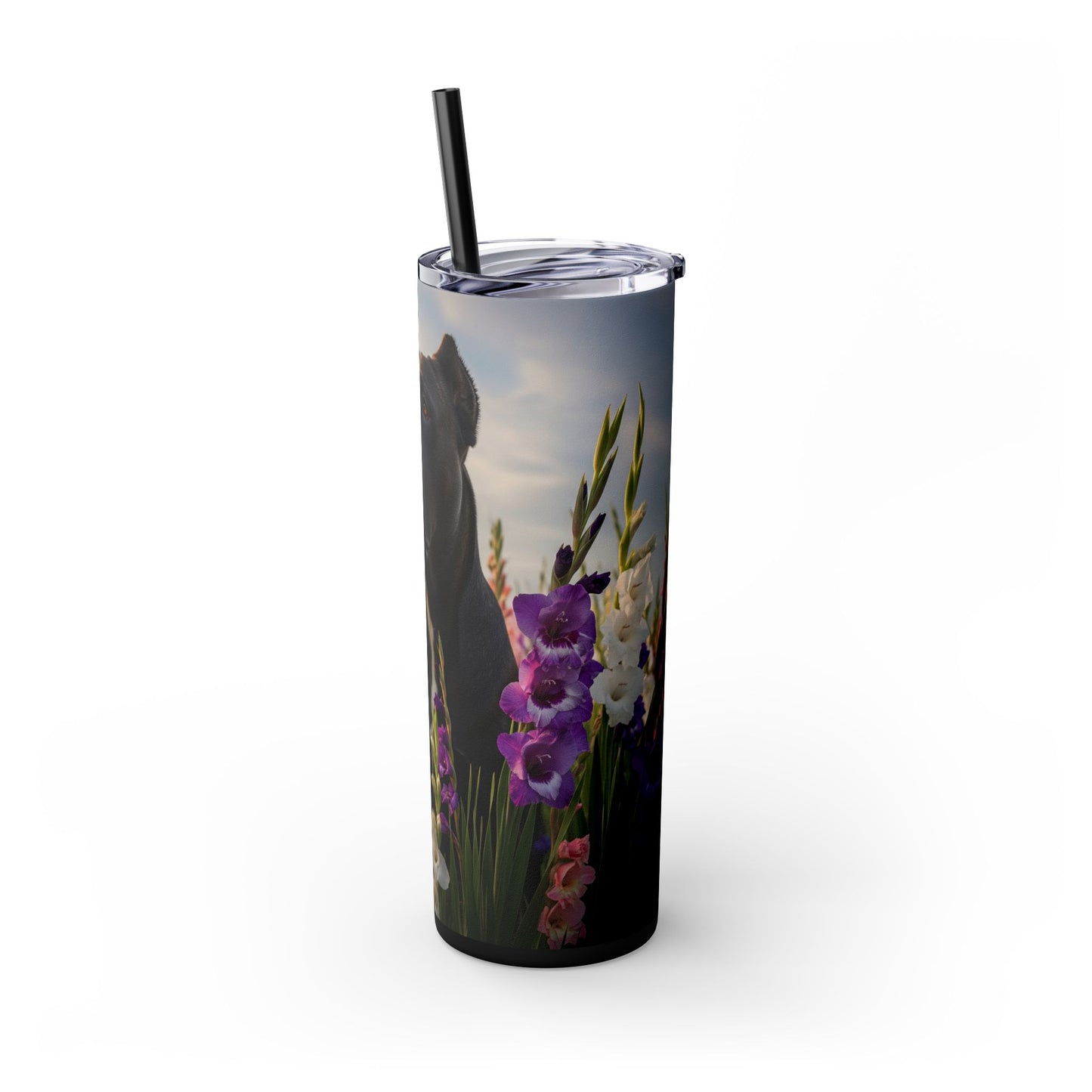 Cane Corso Skinny Tumbler with Straw, 20oz