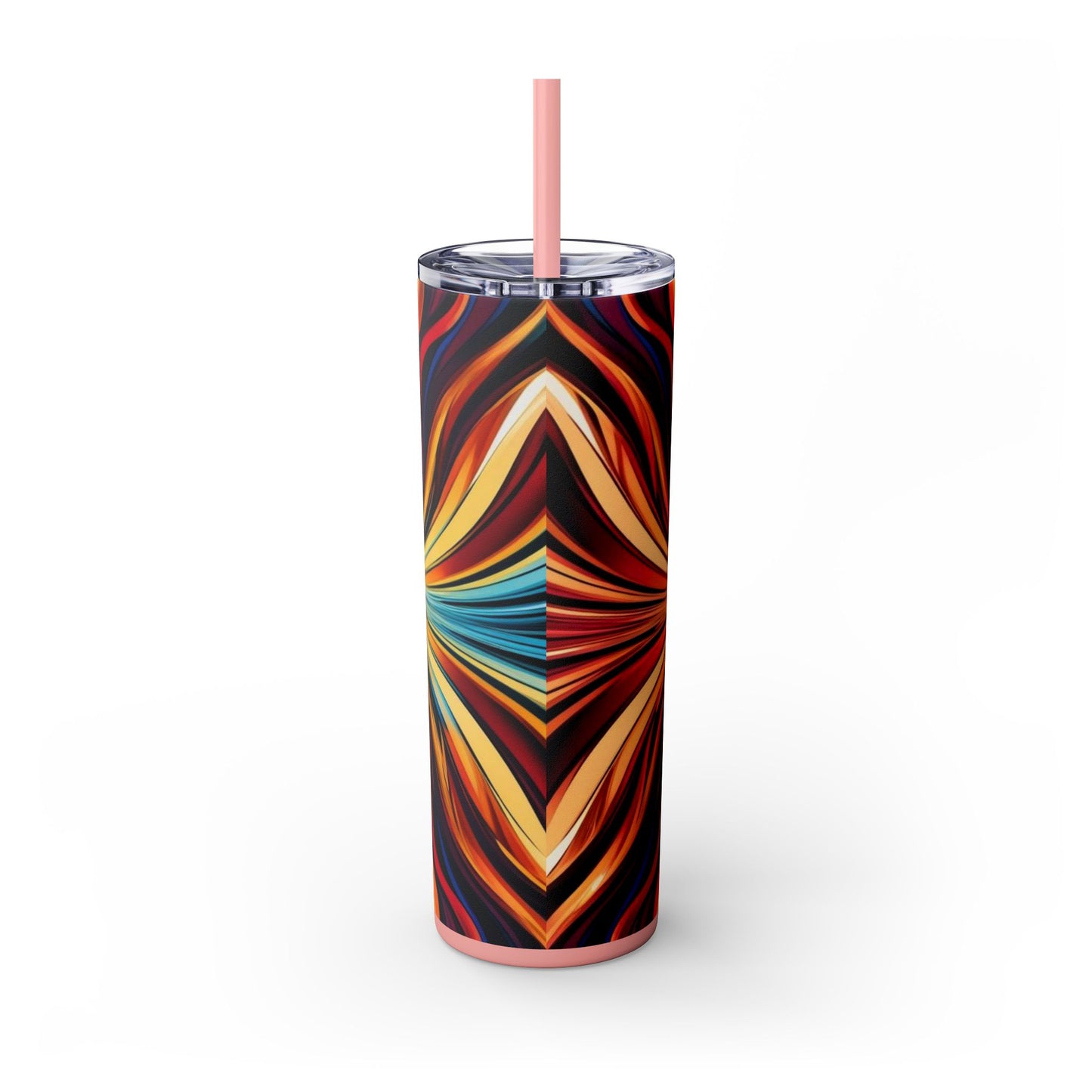 Optical Illusion Skinny Tumbler with Straw, 20oz