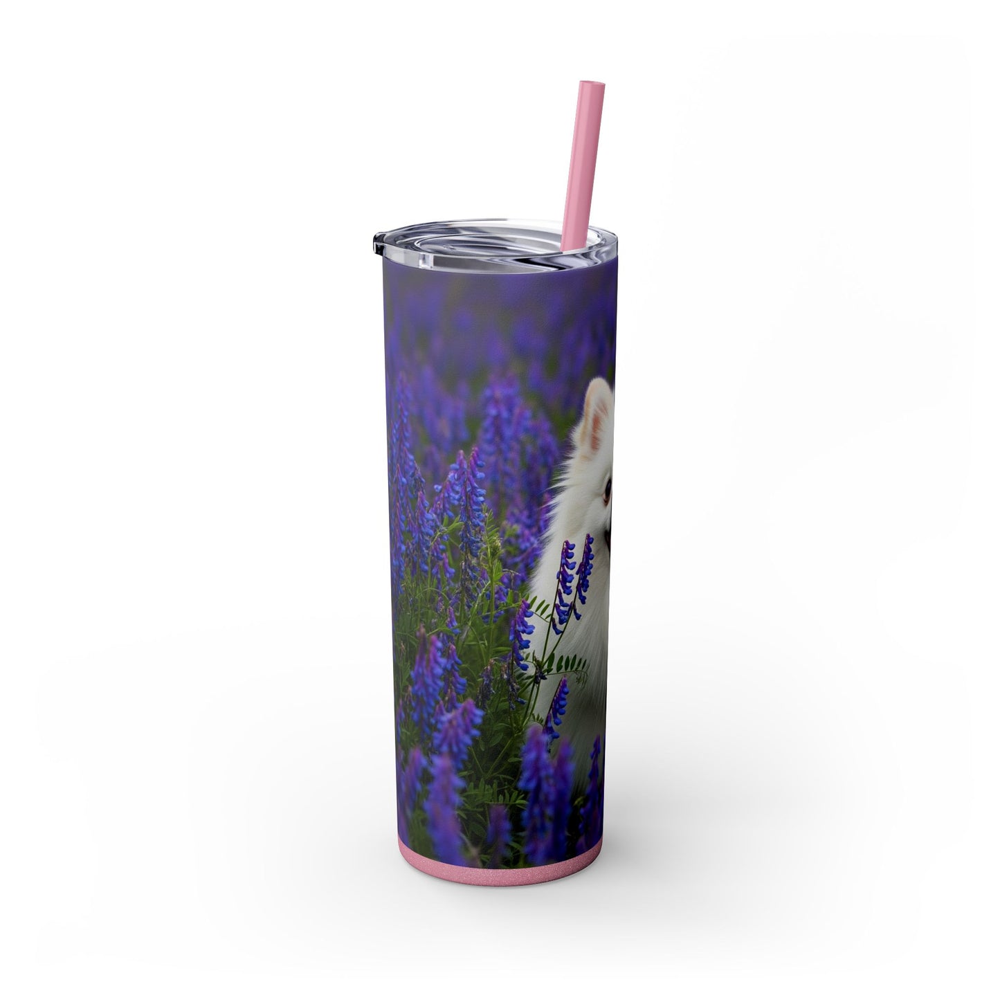 Pomeranian Skinny Tumbler with Straw, 20oz