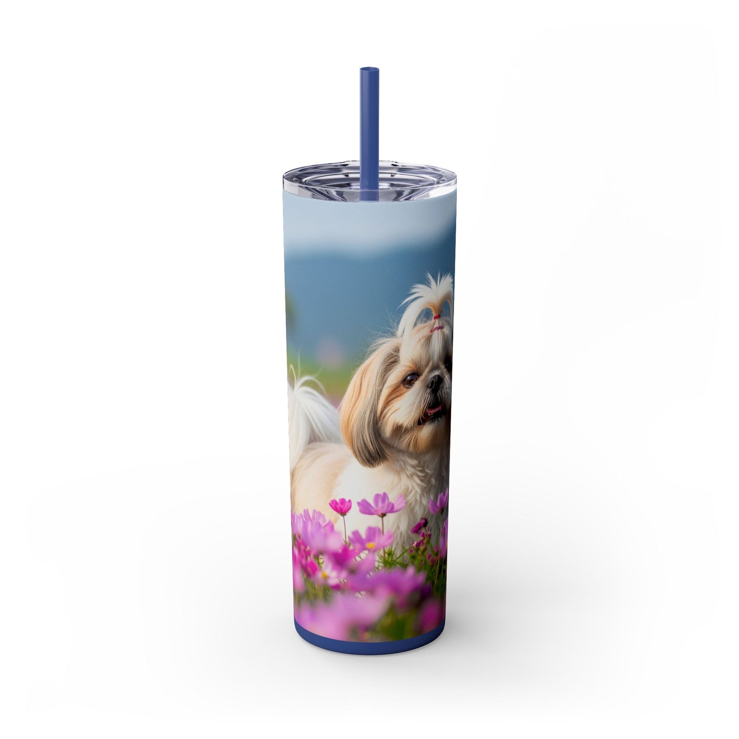 Shih Tzu Skinny Tumbler with Straw, 20oz