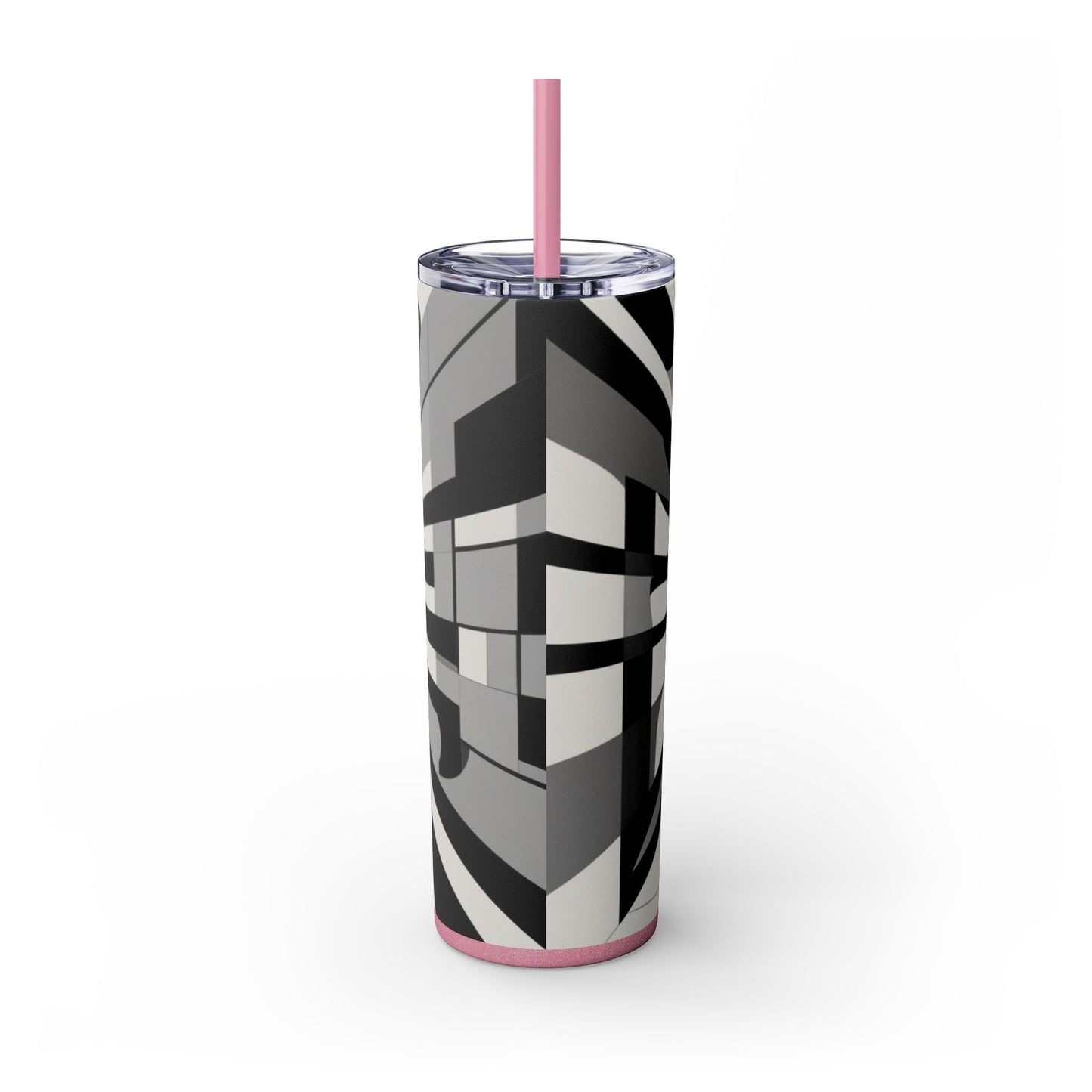 Optical Illusion Skinny Tumbler with Straw, 20oz