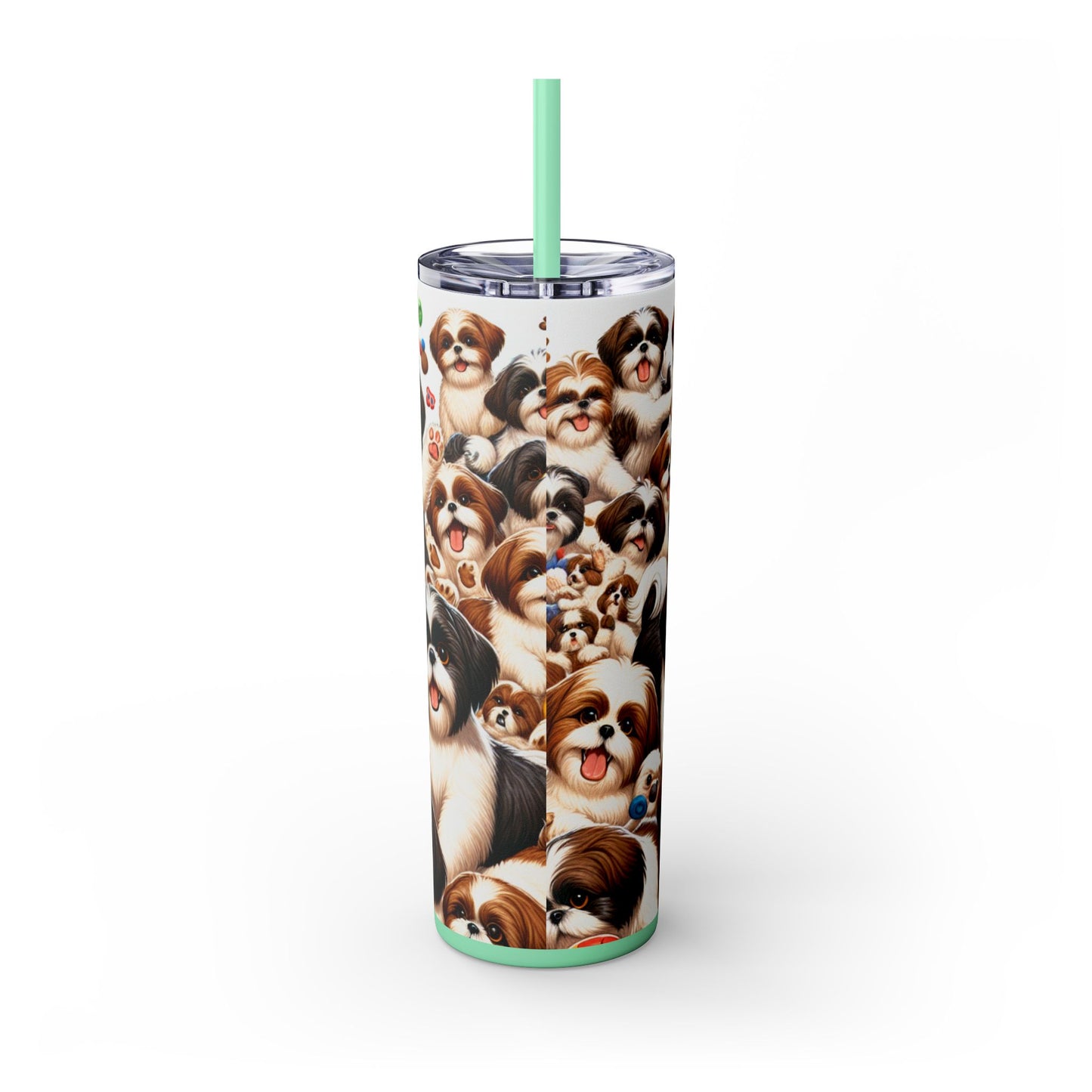 Shih Tzu Skinny Tumbler with Straw, 20oz