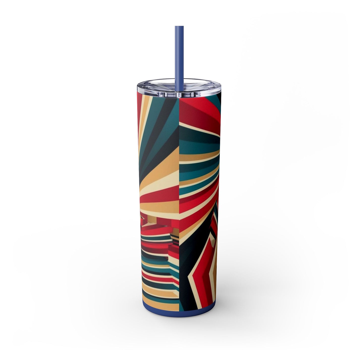 Optical Illusion Skinny Tumbler with Straw, 20oz