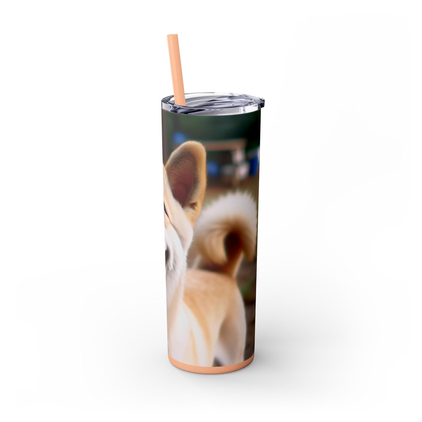 Korean Jindo Dog Tumbler with Straw, 20oz