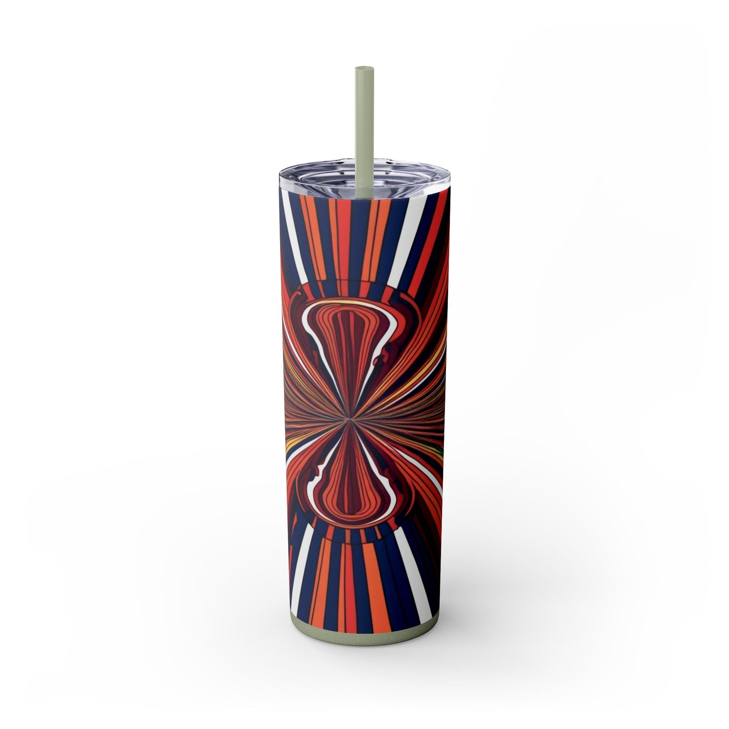 Optical Illusion Skinny Tumbler with Straw, 20oz