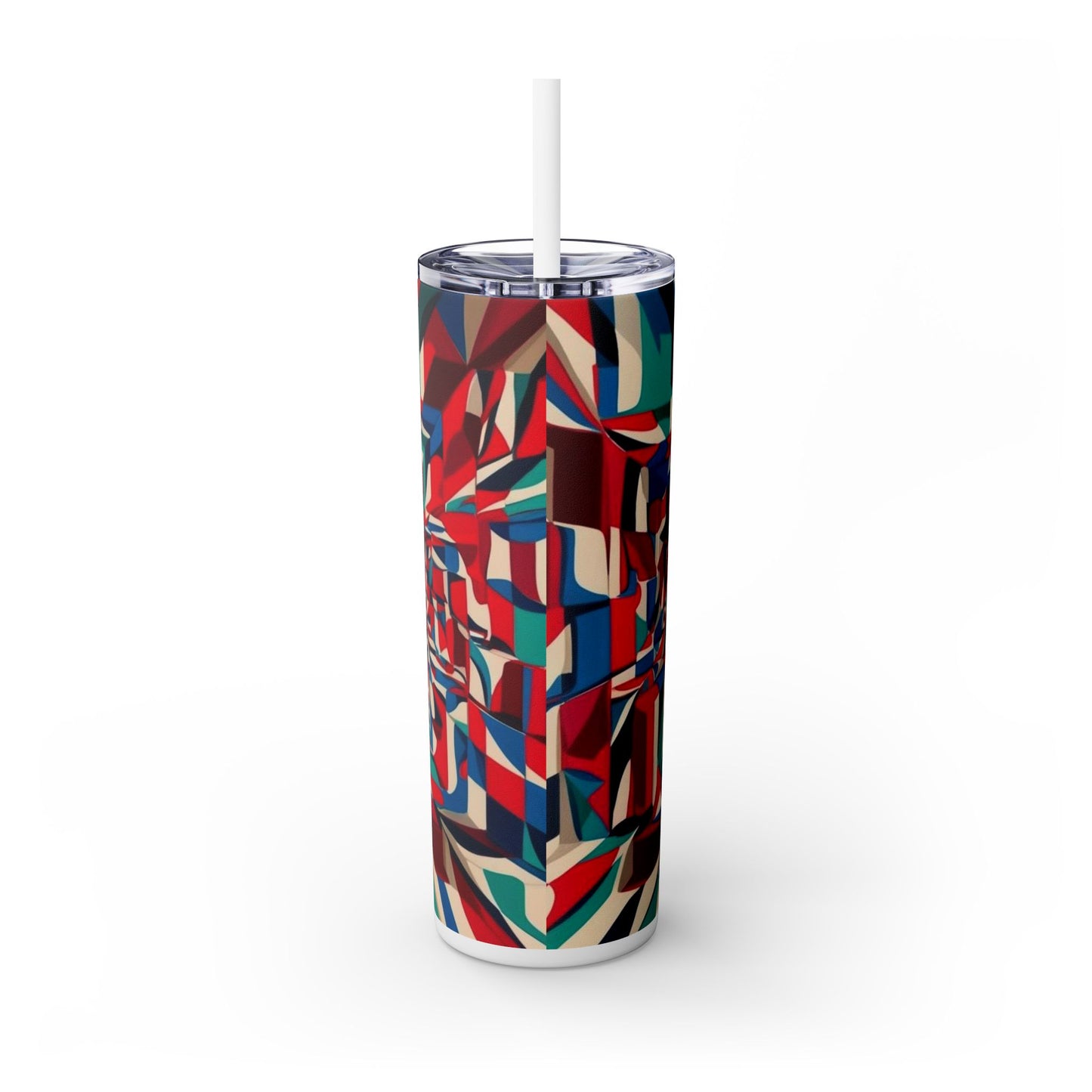 Optical Illusion Skinny Tumbler with Straw, 20oz