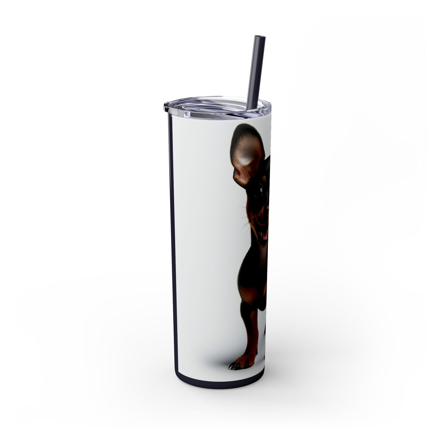 Miniature Pinscher Skinny Tumbler with Straw, 20oz