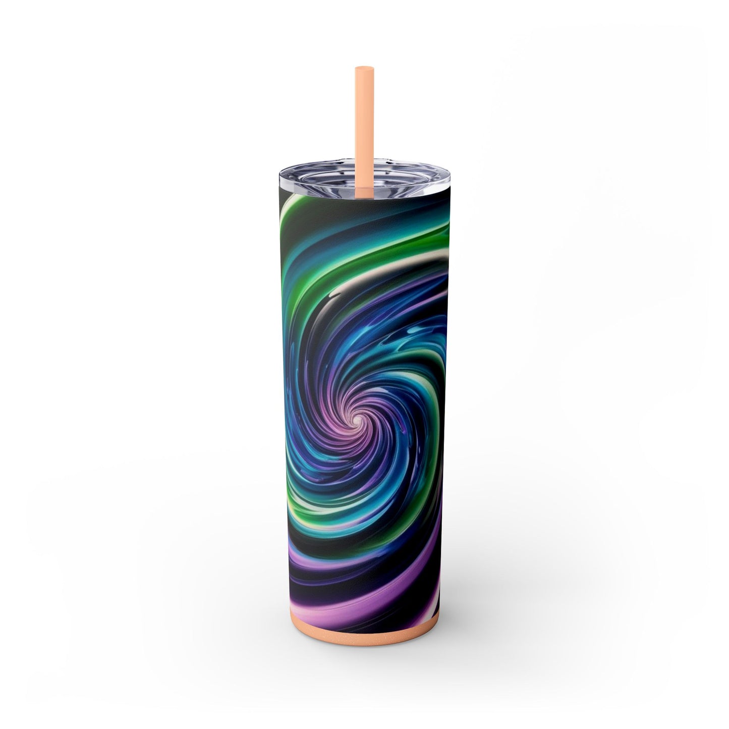 Optical Illusion Skinny Tumbler with Straw, 20oz